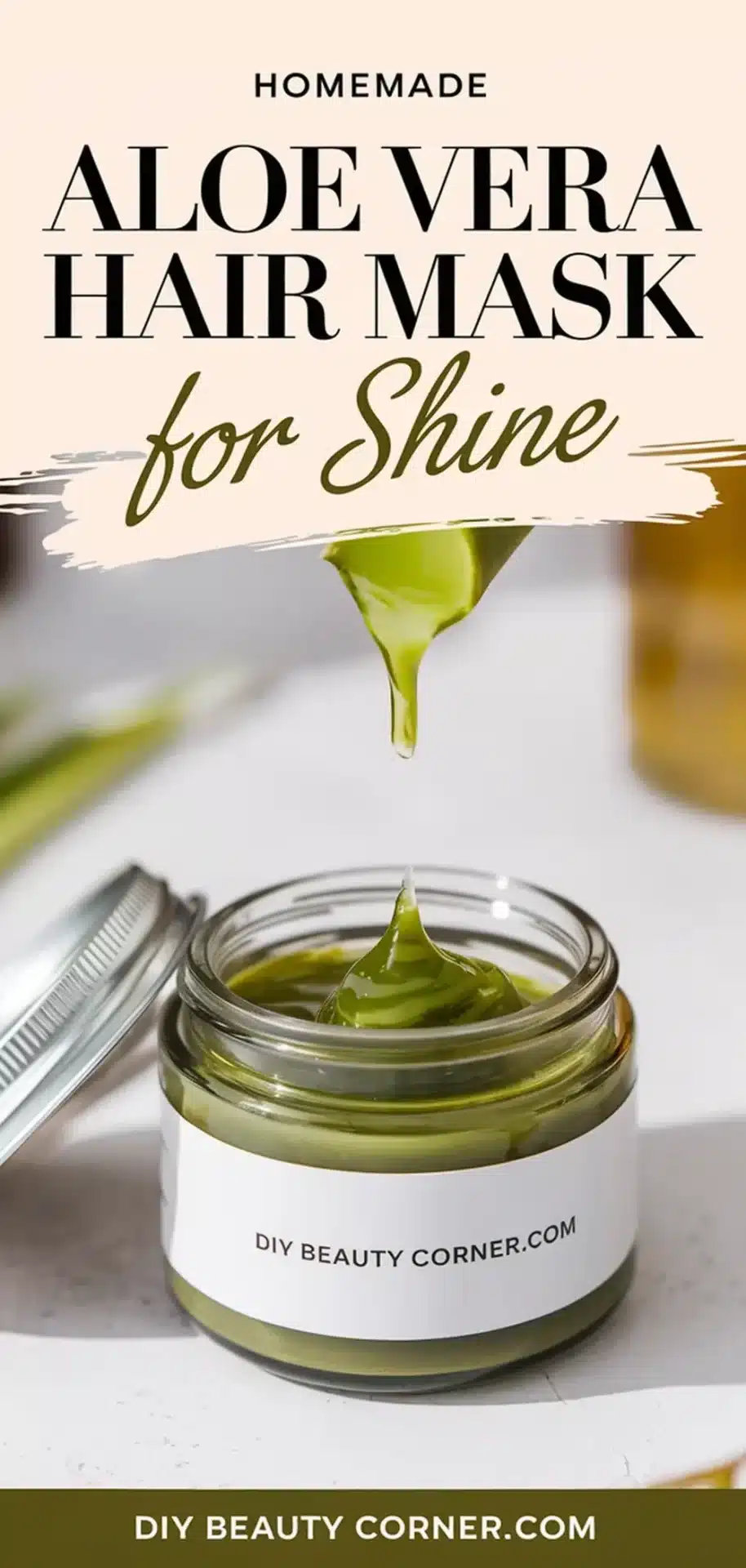 DIY HOMEMADE DIY Aloe Vera Hair Mask With Olive Oil For Shine