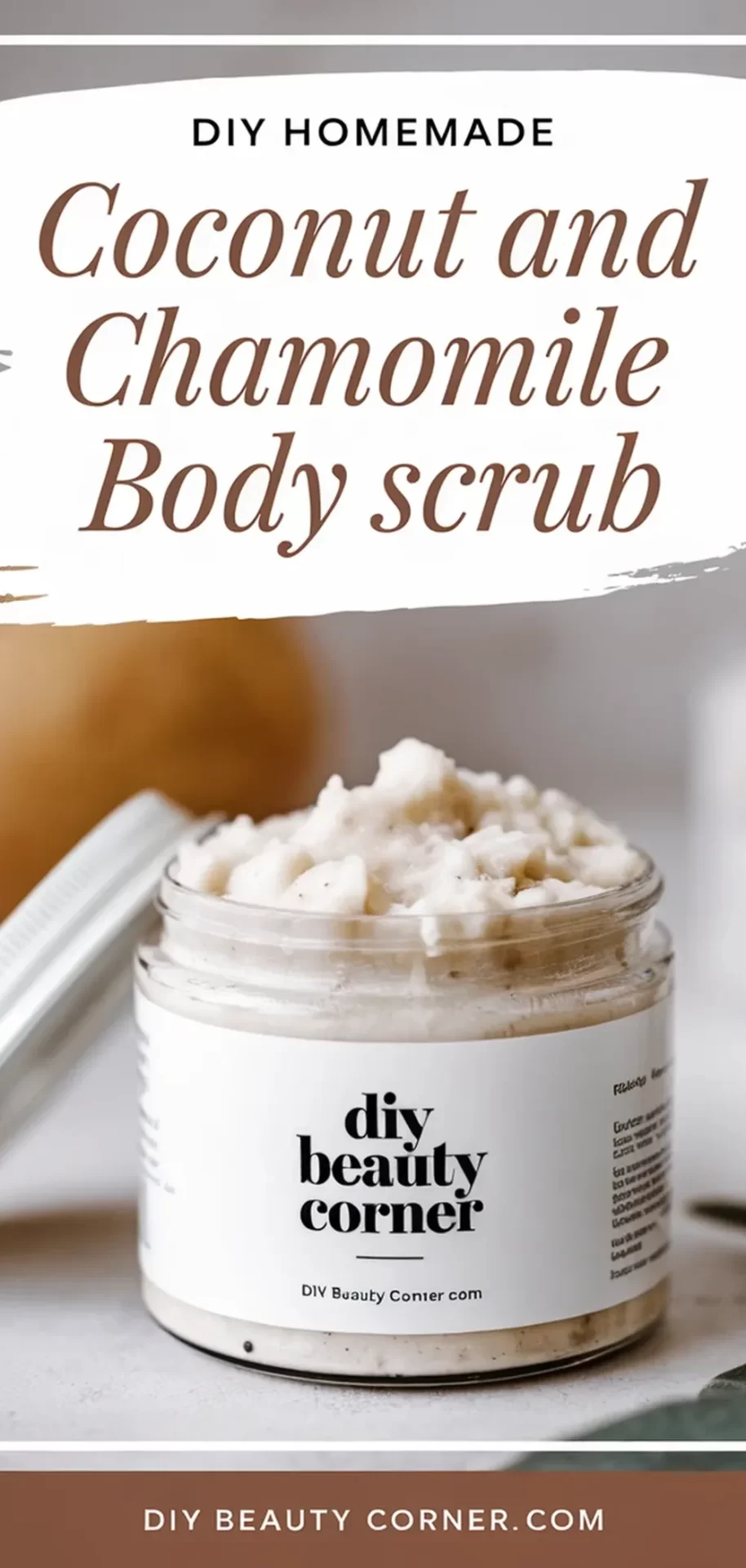 DIY Homemade Coconut And Chamomile Calming Body Scrub Recipe