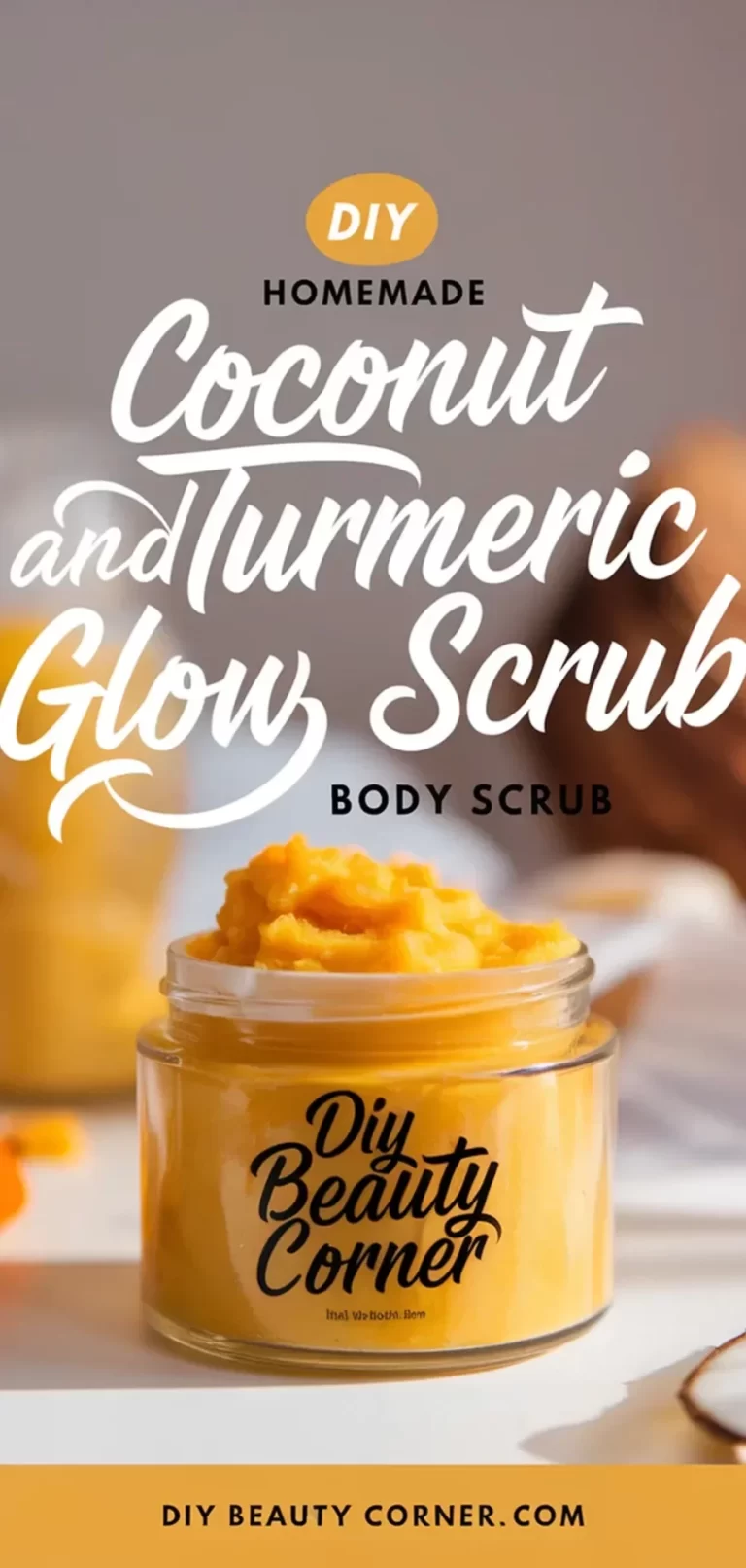 Homemade Coconut And Turmeric Glow Body Scrub