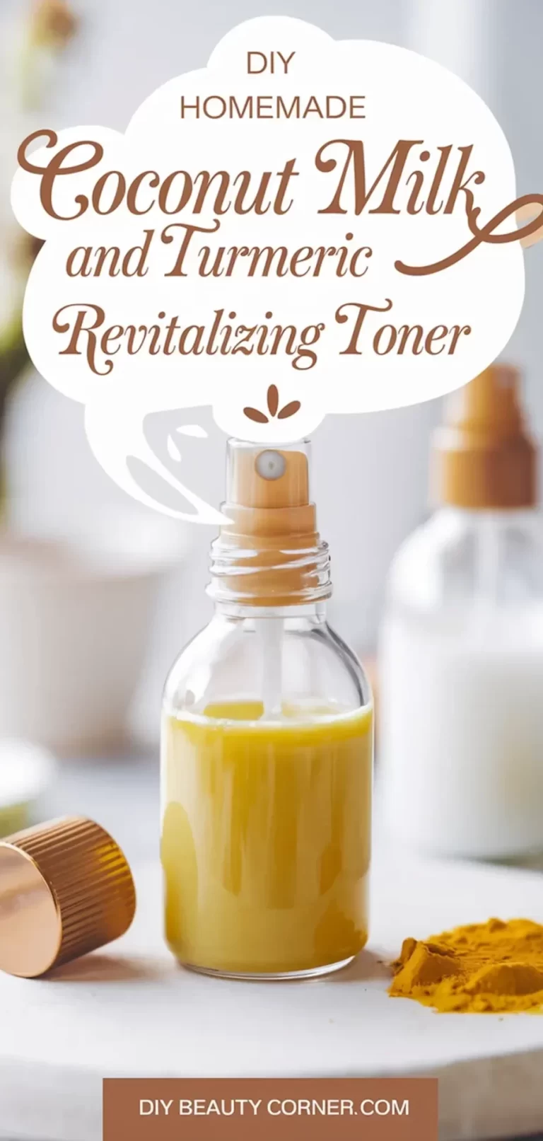 DIY Homemade Coconut Milk And Turmeric Revitalizing Toner for Glowing Skin