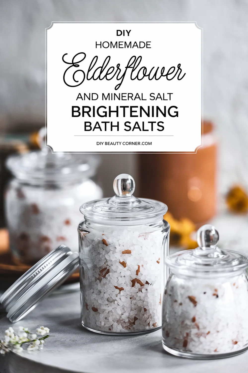 DIY Homemade Elderflower and Mineral Salt Brightening Bath Salts