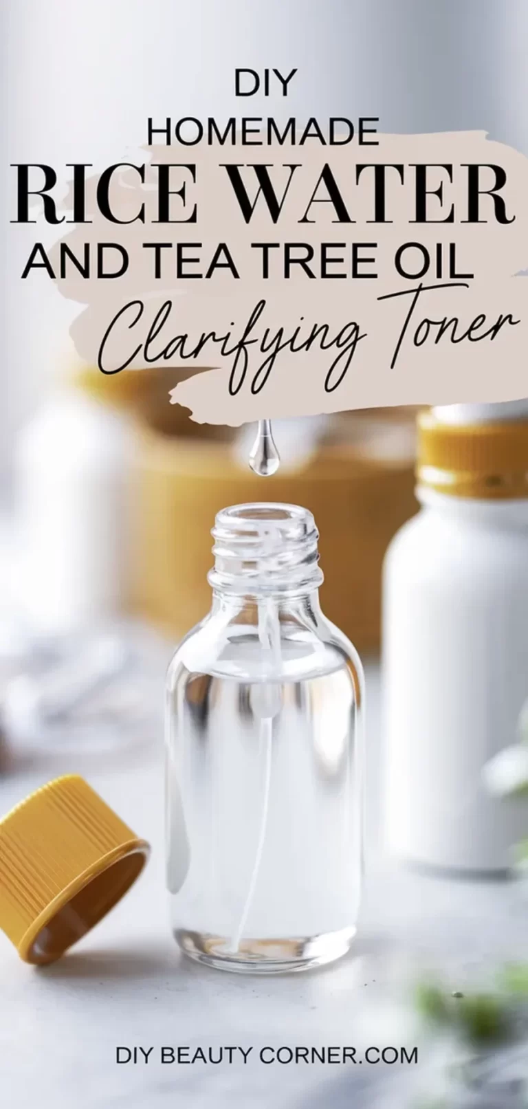 DIY Homemade Rice Water And Tea Tree Oil Clarifying Toner For Dry Skin