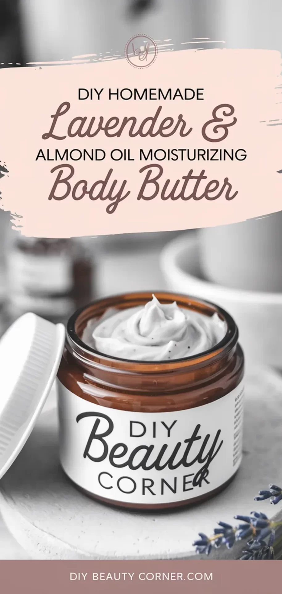 DIY Homemade Lavender & Almond Oil Moisturizing Body Butter Recipe