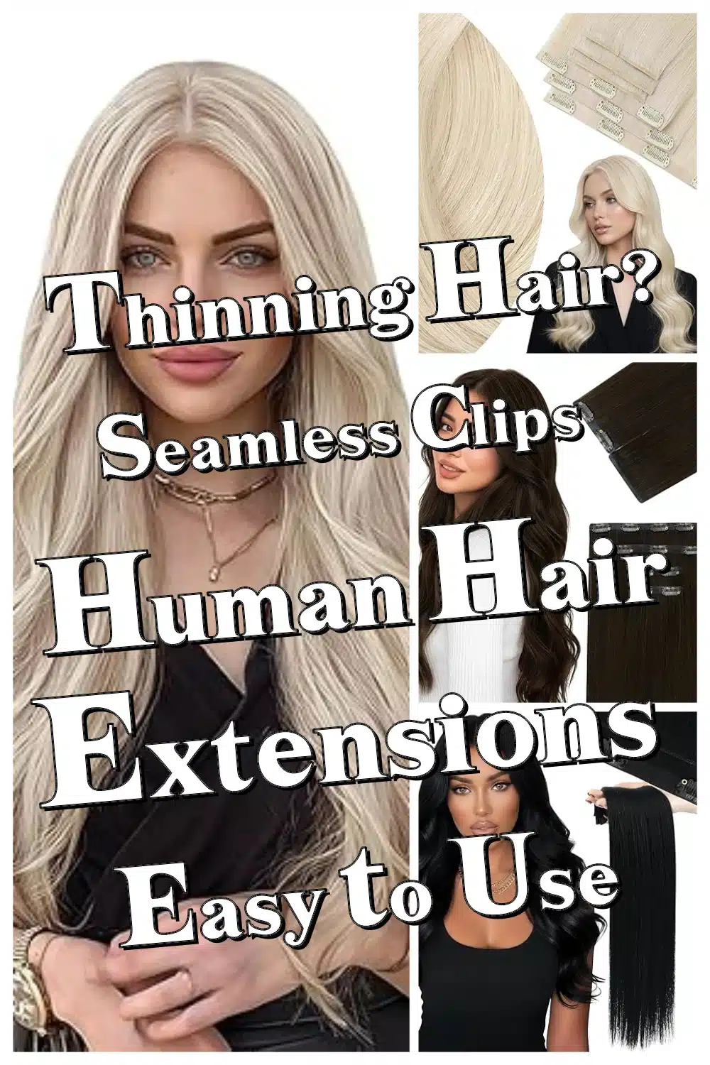 Struggling with Thinning Hair? Discover Seamless Clip-In Human Hair Extensions for Volume!