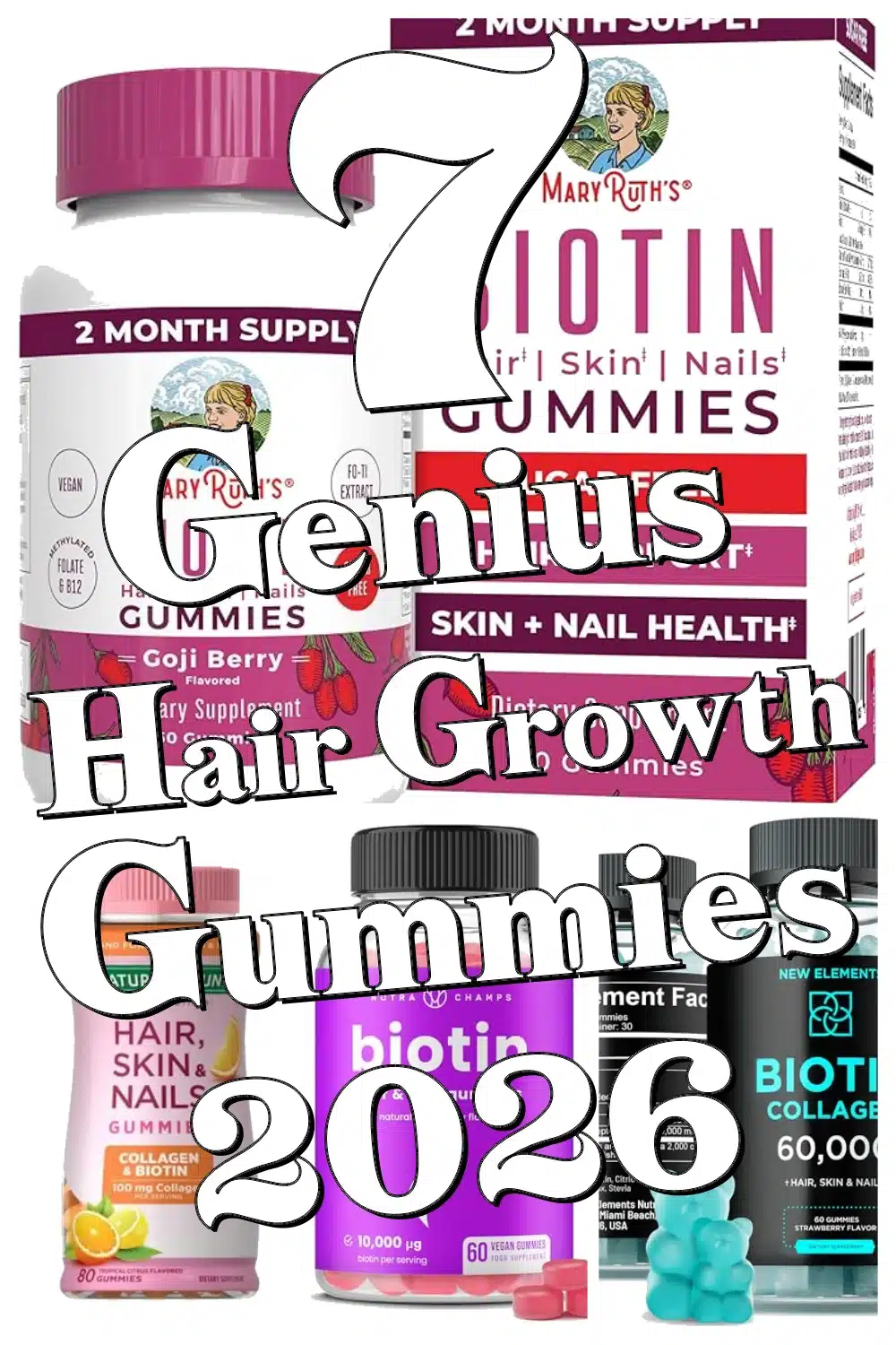 Discover 7 Genius Hair Growth Gummies That Boost Healthy Nails & Glowing Skin!
