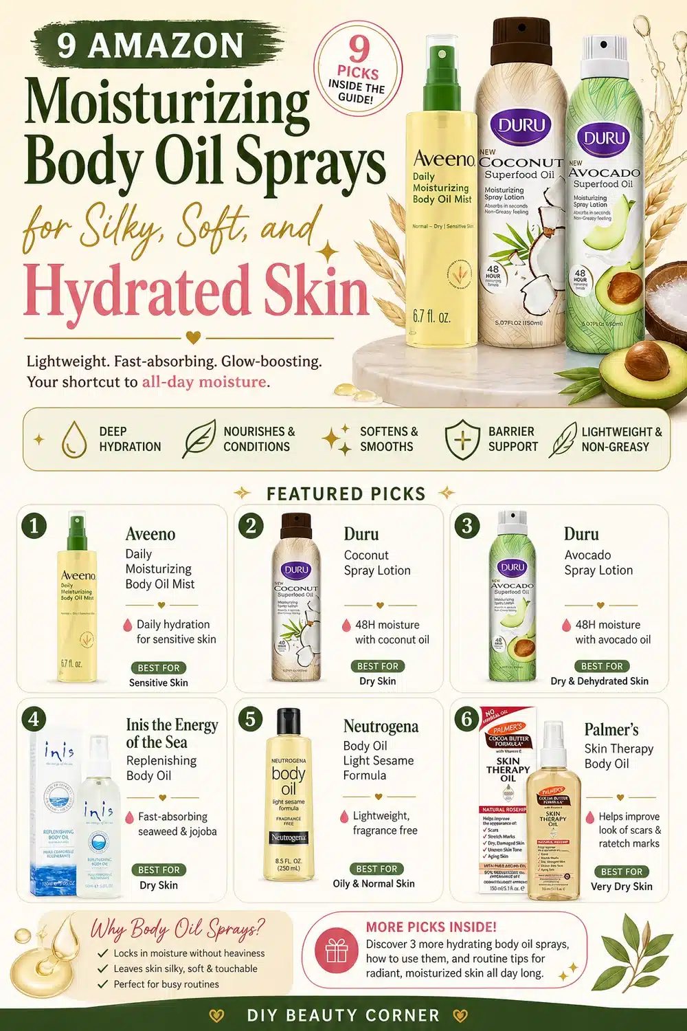 9 Amazon Moisturizing Body Oil Sprays for Silky, Soft, and Hydrated Skin