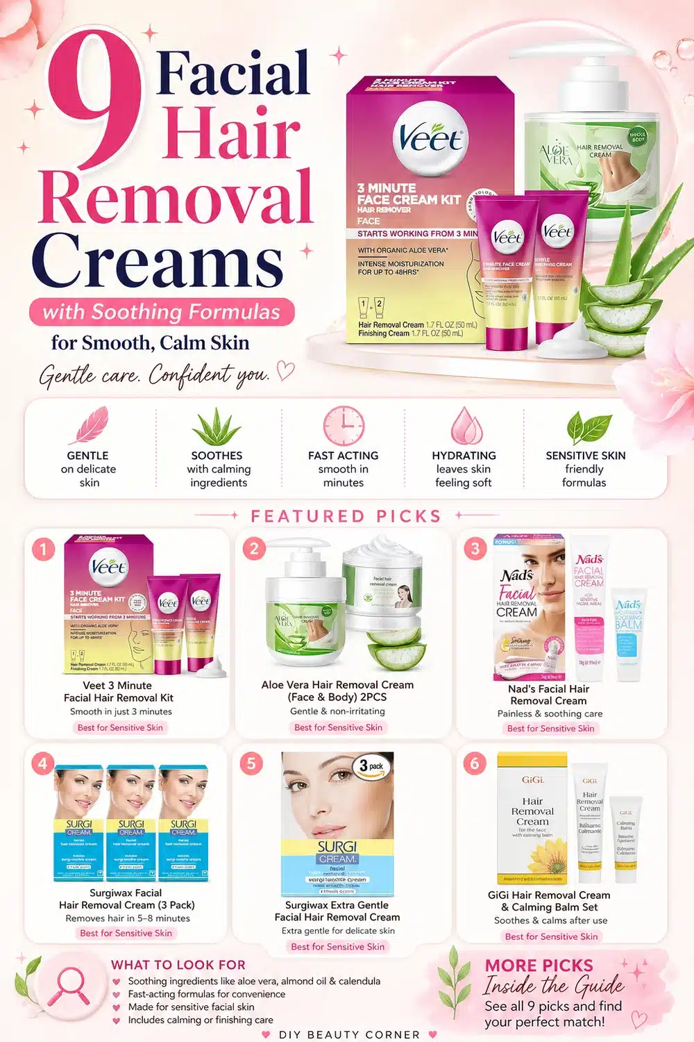 9 Facial Hair Removal Creams with Soothing Formulas for Smooth, Calm Skin