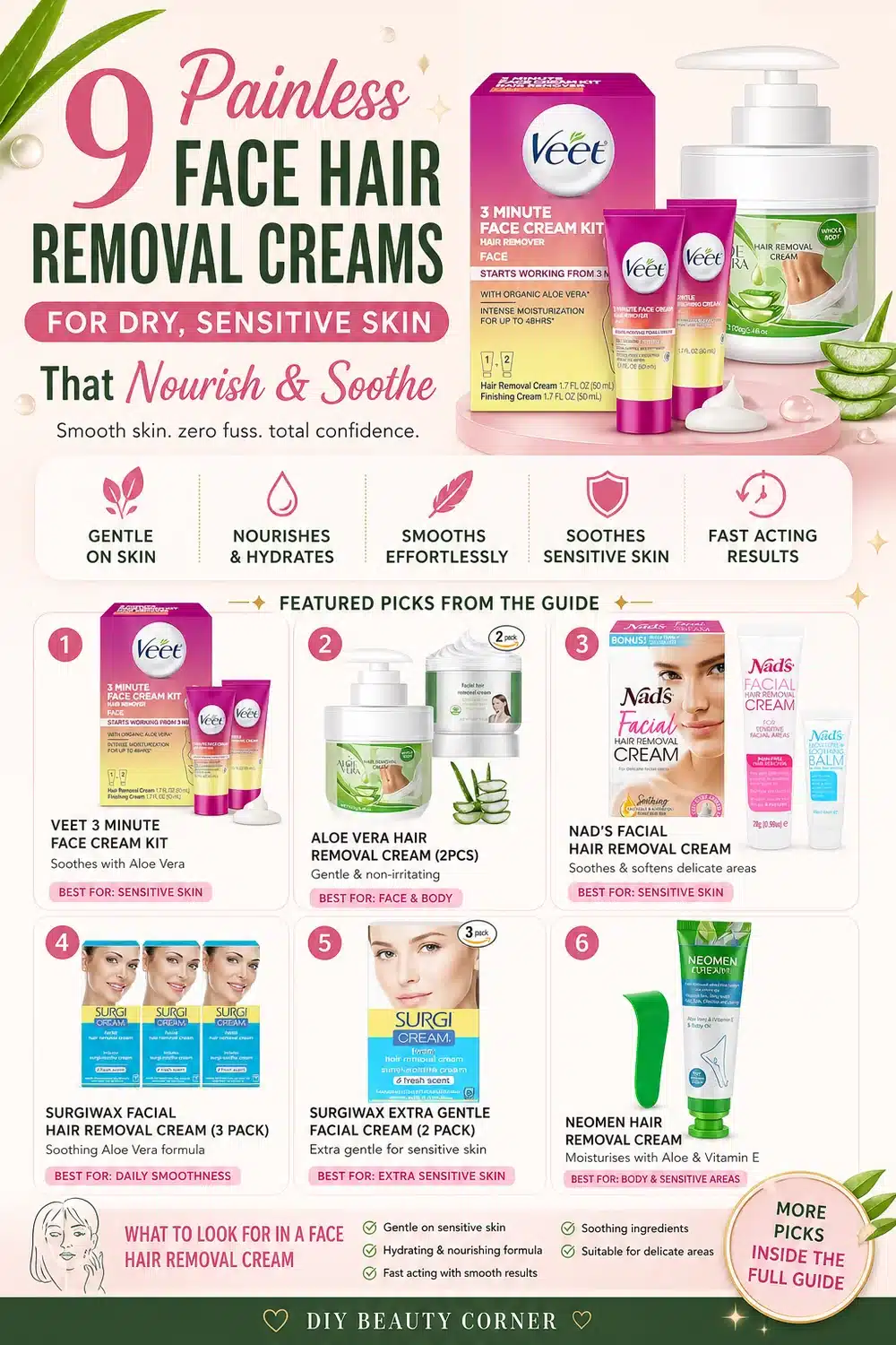 9 Painless Face Hair Removal Creams for Dry, Sensitive Skin That Nourish & Soothe