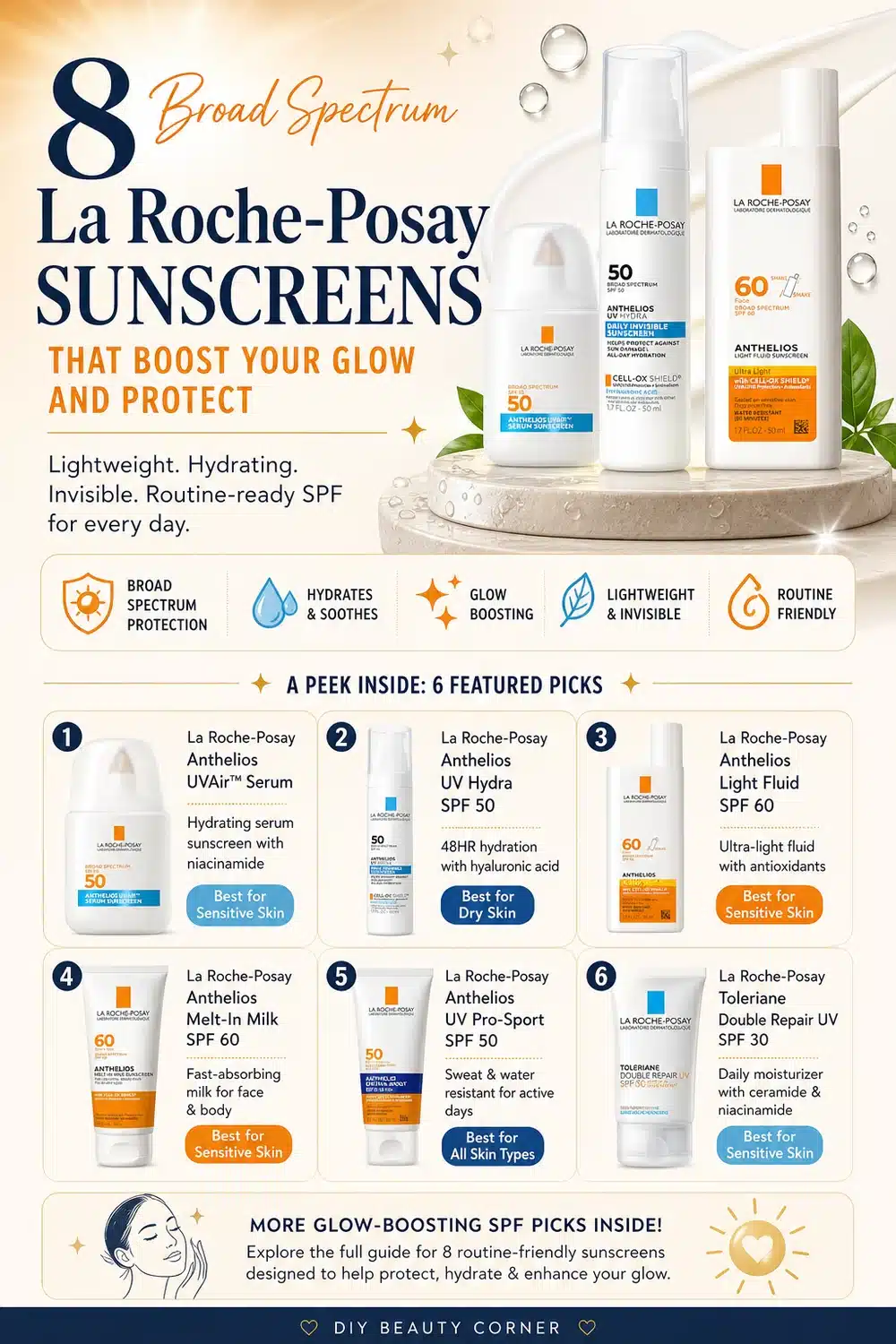 8 Broad Spectrum La Roche-Posay Sunscreens That Boost Your Glow and Protect