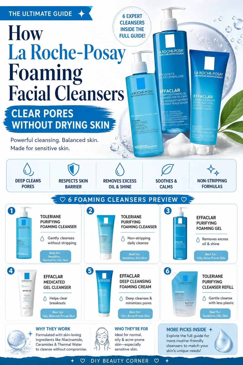 How La Roche-Posay Foaming Facial Cleansers Clear Pores Without Drying Skin