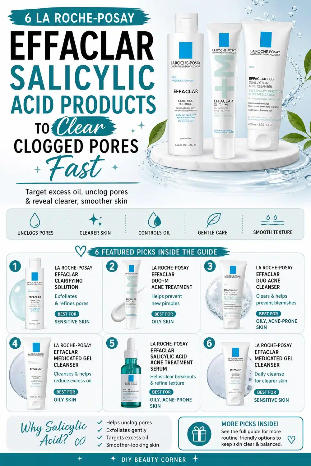 6 La Roche-Posay Effaclar Salicylic Acid Products to Clear Clogged Pores Fast