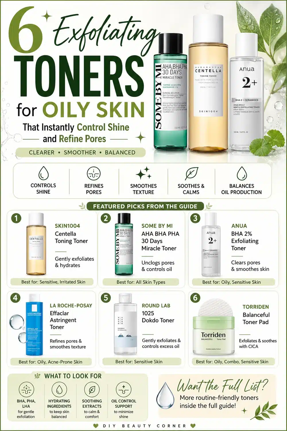 6 Exfoliating Toners for Oily Skin That Instantly Control Shine and Refine Pores