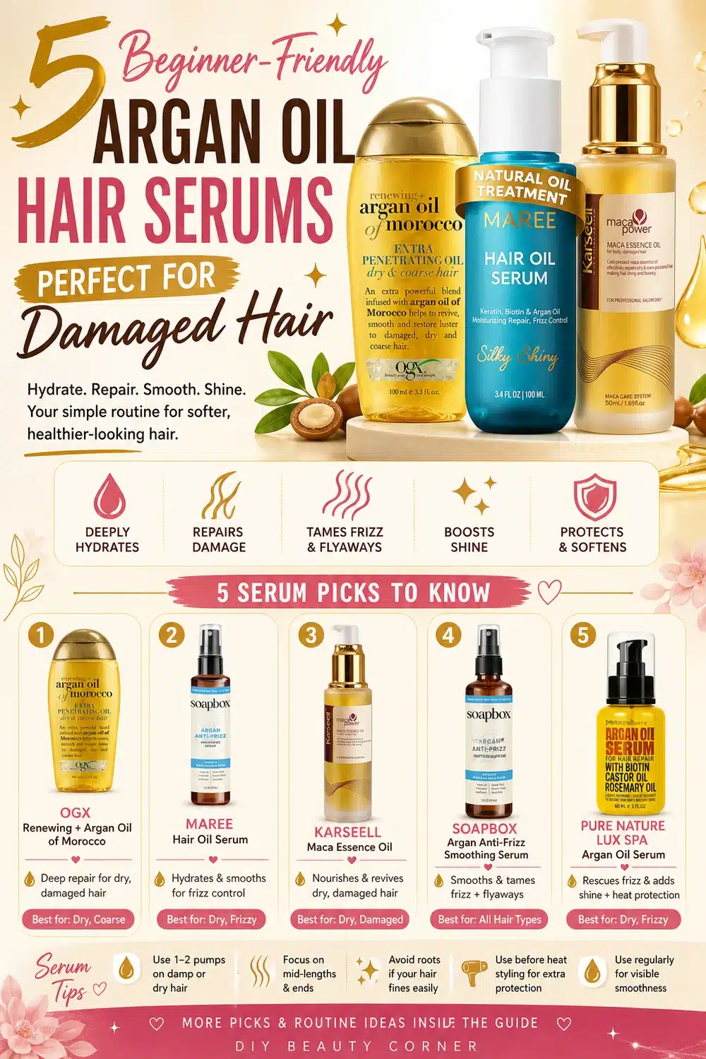 5 Beginner-Friendly Argan Oil Hair Serums Perfect for Damaged Hair