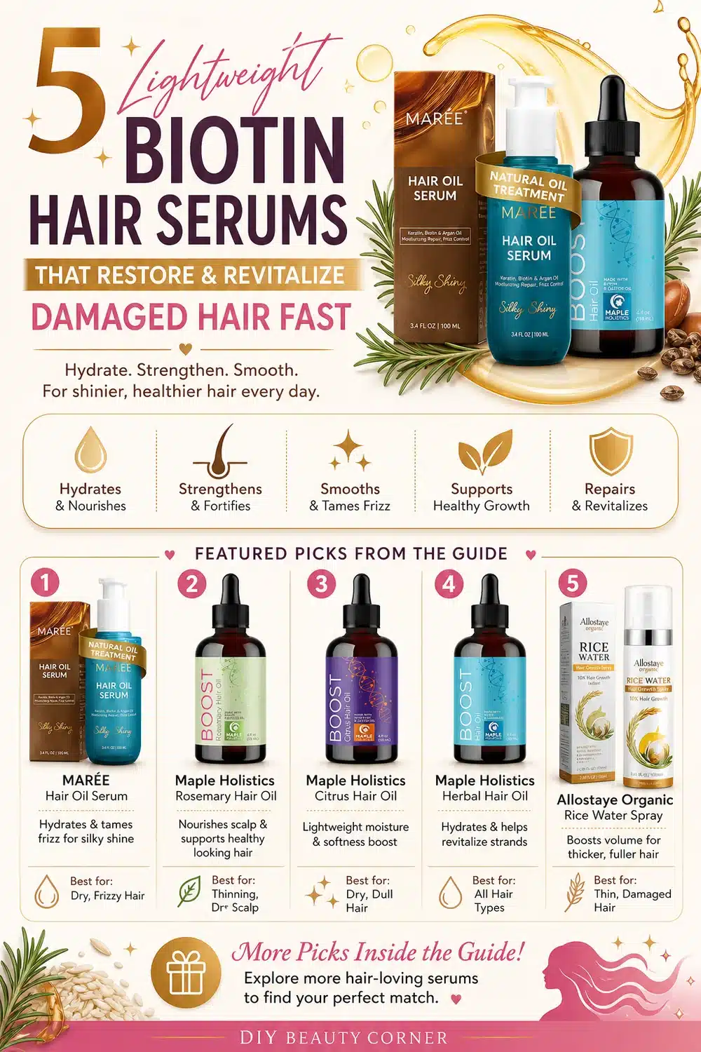 5 Lightweight Biotin Hair Serums That Restore and Revitalize Damaged Hair Fast