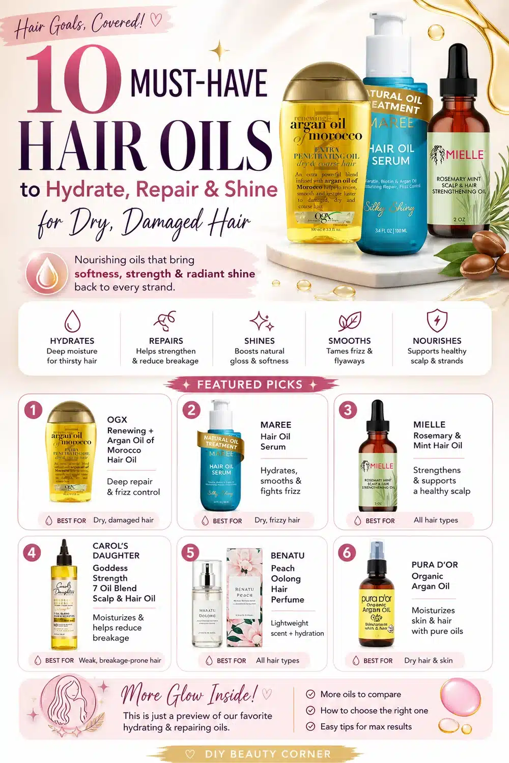 10 Must-Have Hair Oils to Hydrate, Repair & Shine for Dry, Damaged Hair
