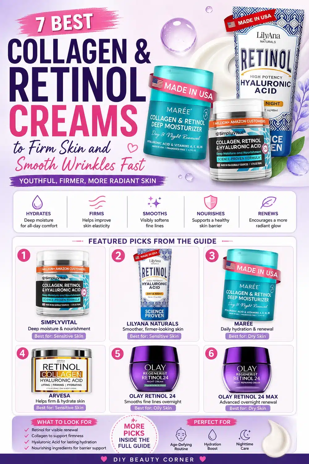 7 Best Collagen & Retinol Creams to Firm Skin and Smooth Wrinkles Fast