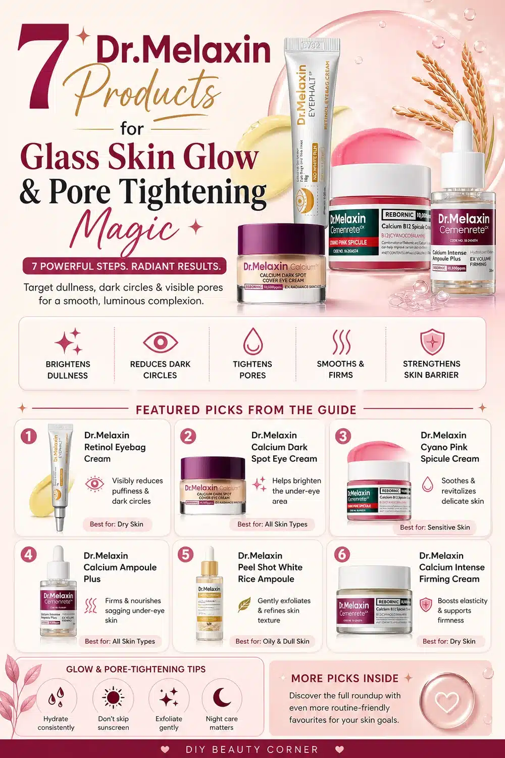 7 Dr.Melaxin Products for Glass Skin Glow & Pore Tightening Magic