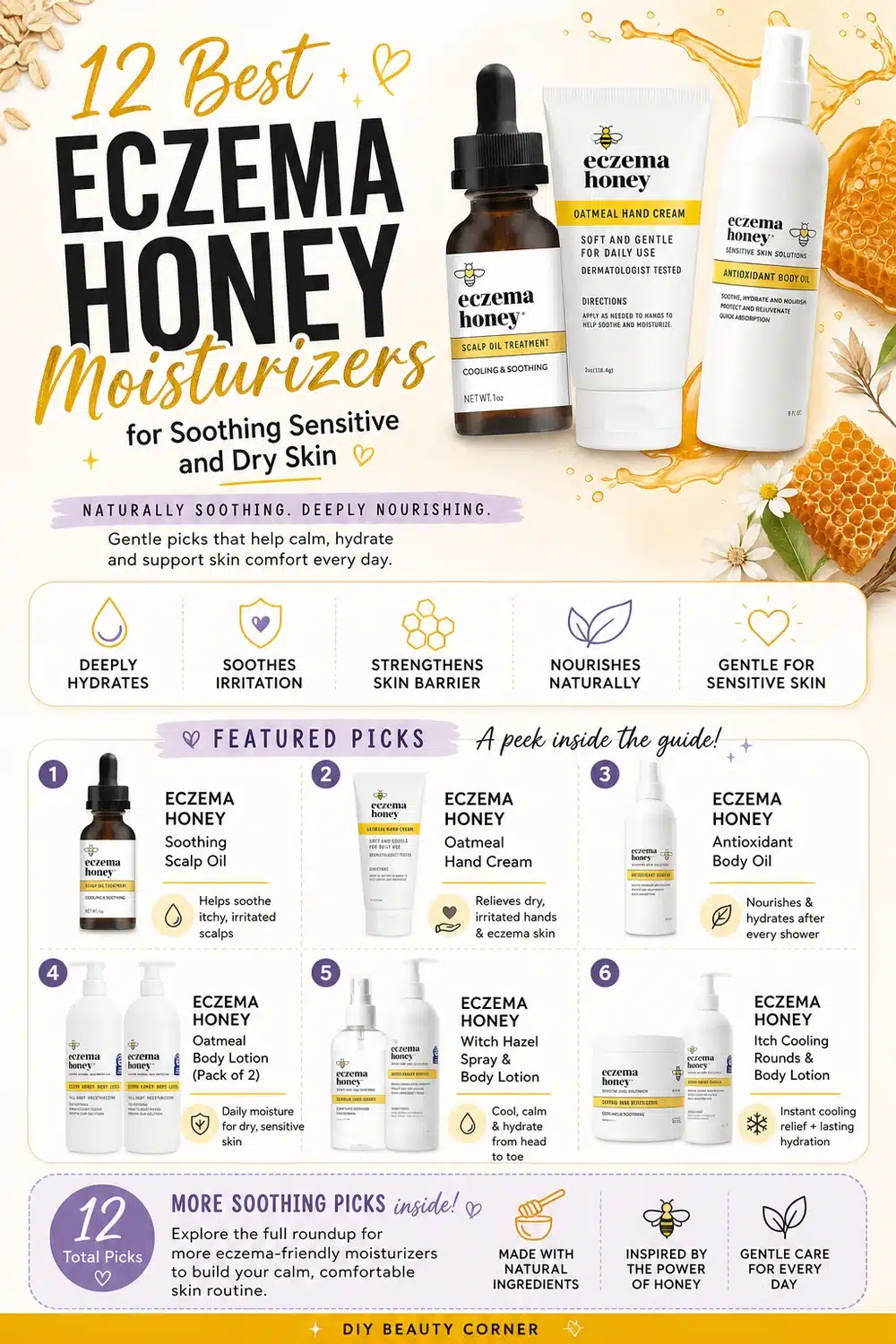 12 Best ECZEMA HONEY Moisturizers for Soothing Sensitive and Dry Skin
