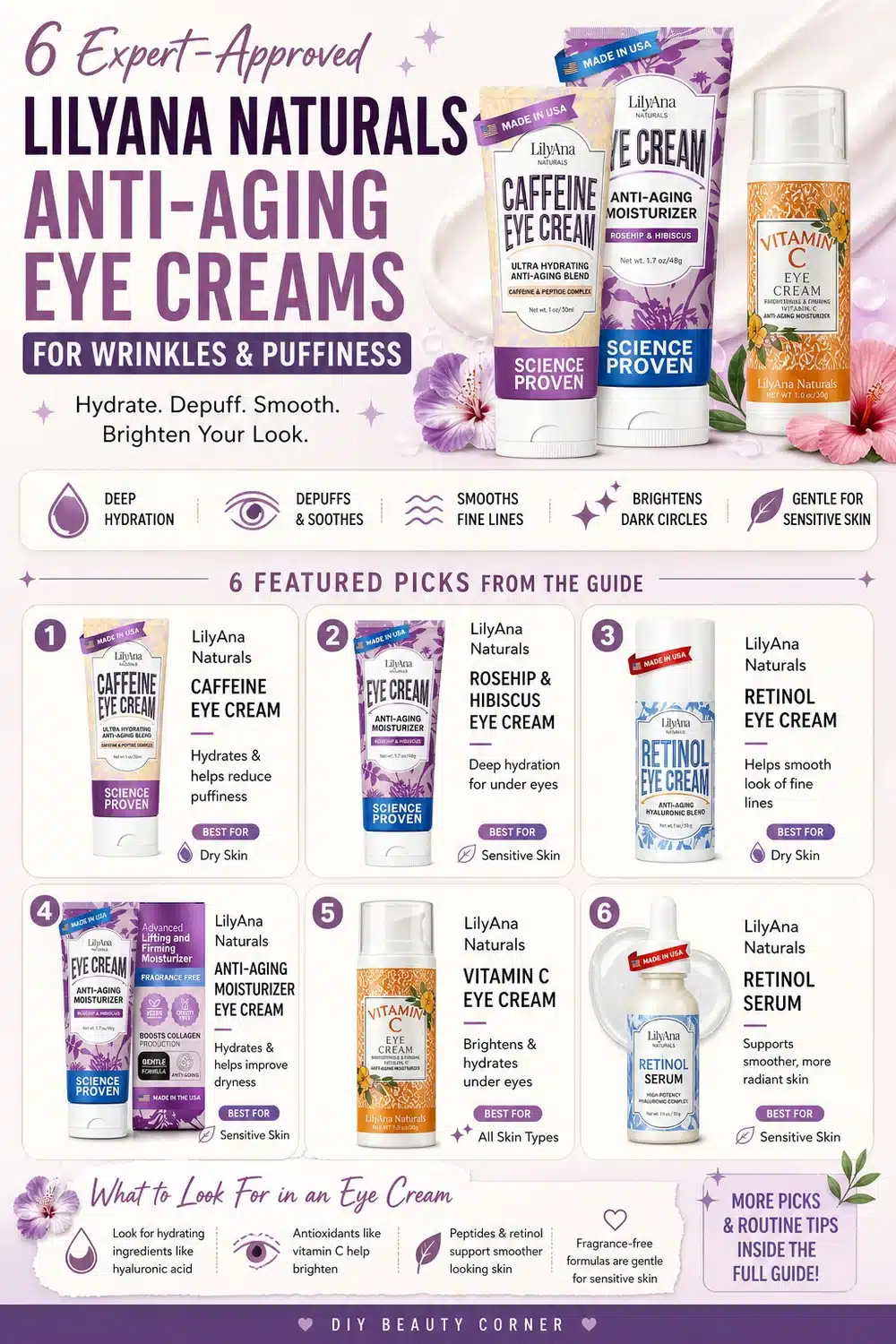 6 Expert-Approved LilyAna Naturals Anti-Aging Eye Creams for Wrinkles & Puffiness