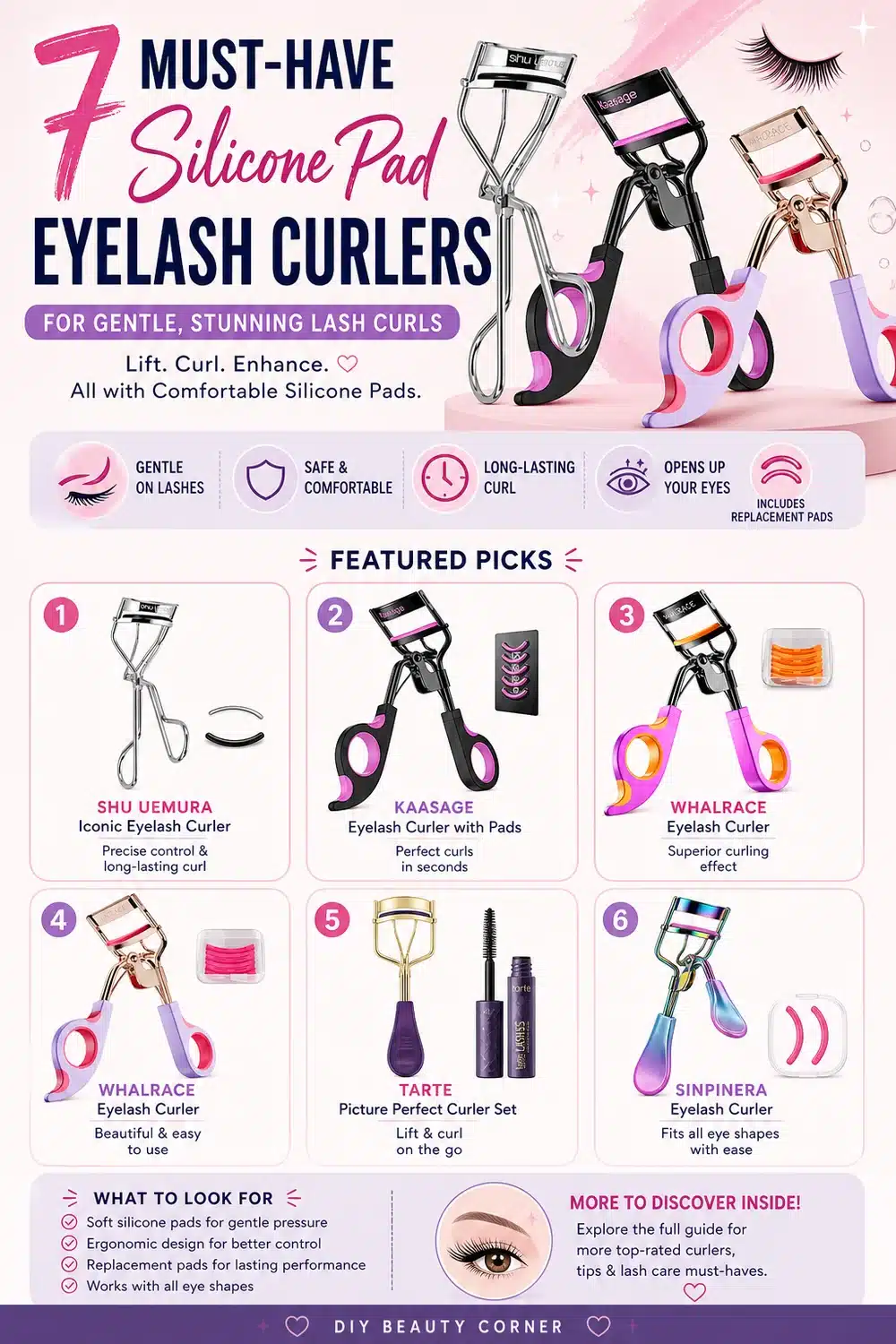 7 Must-Have Silicone Pad Eyelash Curlers for Gentle, Stunning Lash Curls
