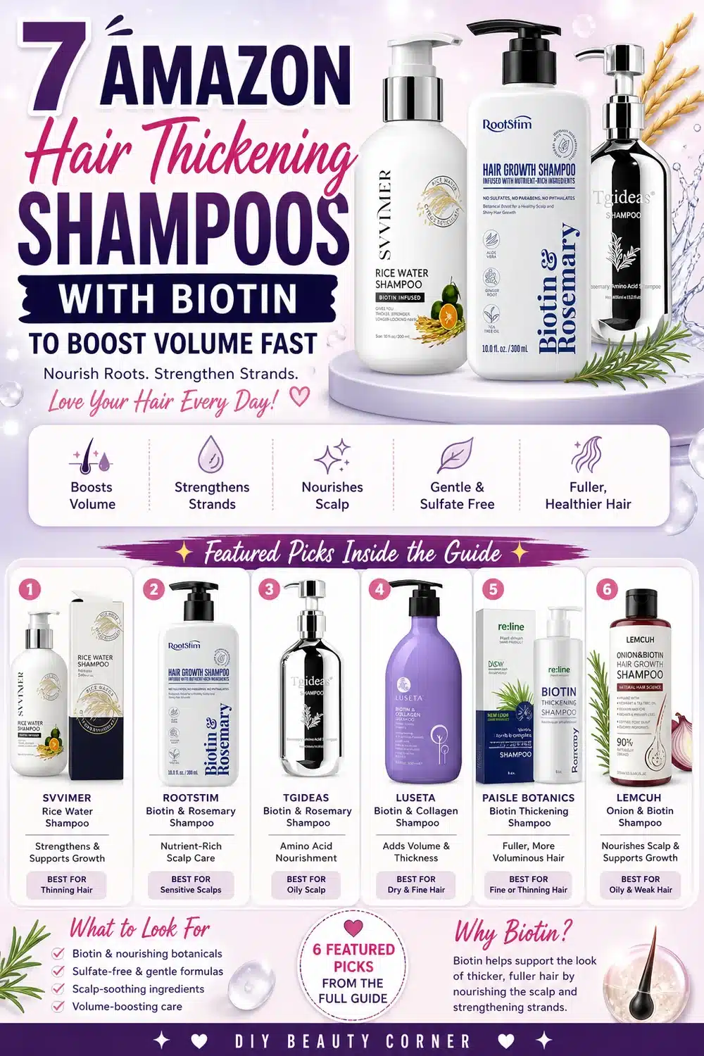 7 Amazon Hair Thickening Shampoos with Biotin to Boost Volume Fast