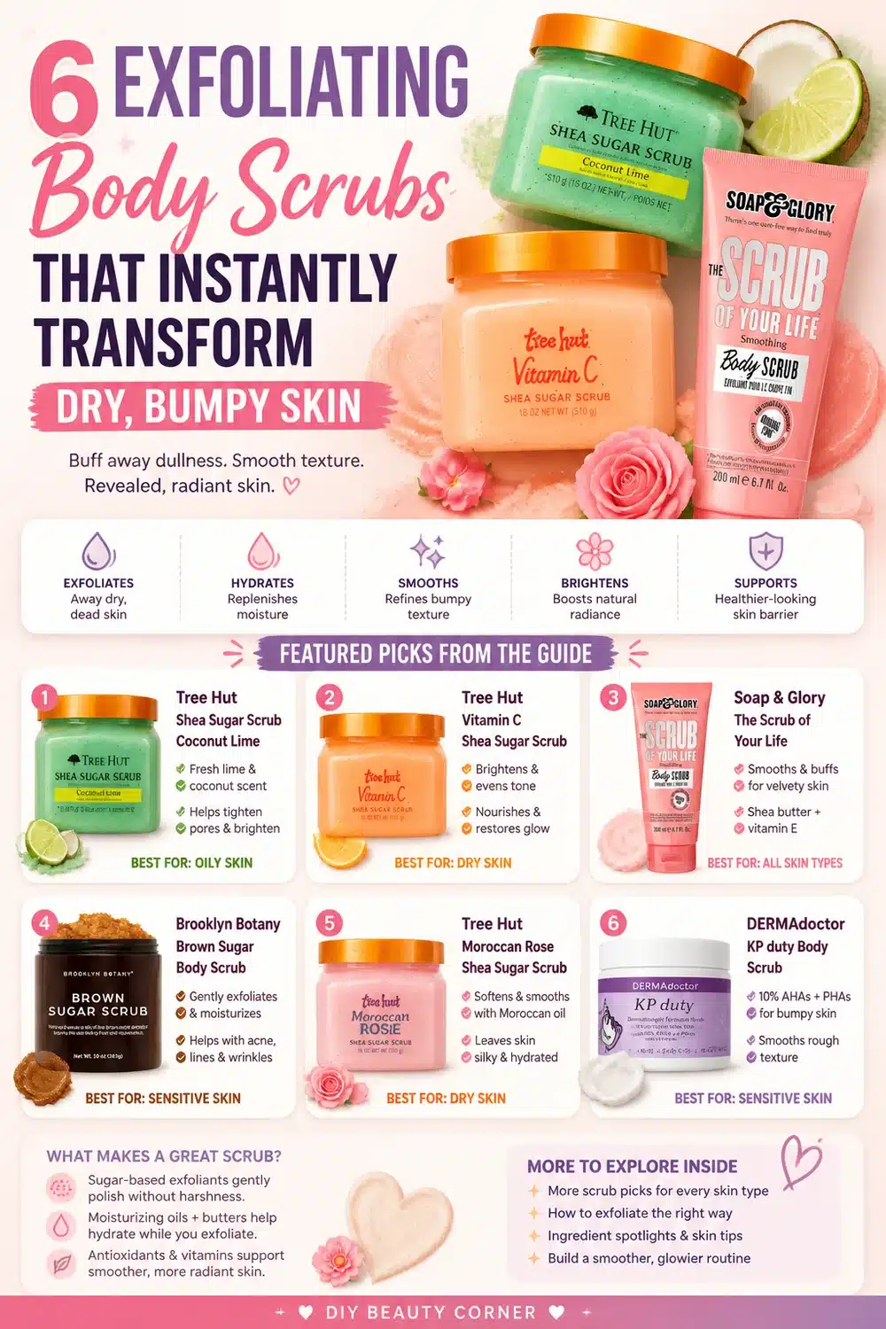 6 Exfoliating Body Scrubs That Instantly Transform Dry, Bumpy Skin