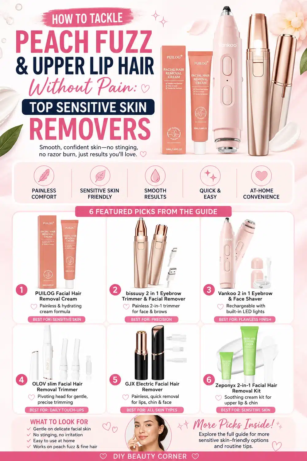 How to Tackle Peach Fuzz and Upper Lip Hair Without Pain: Top Sensitive Skin Removers