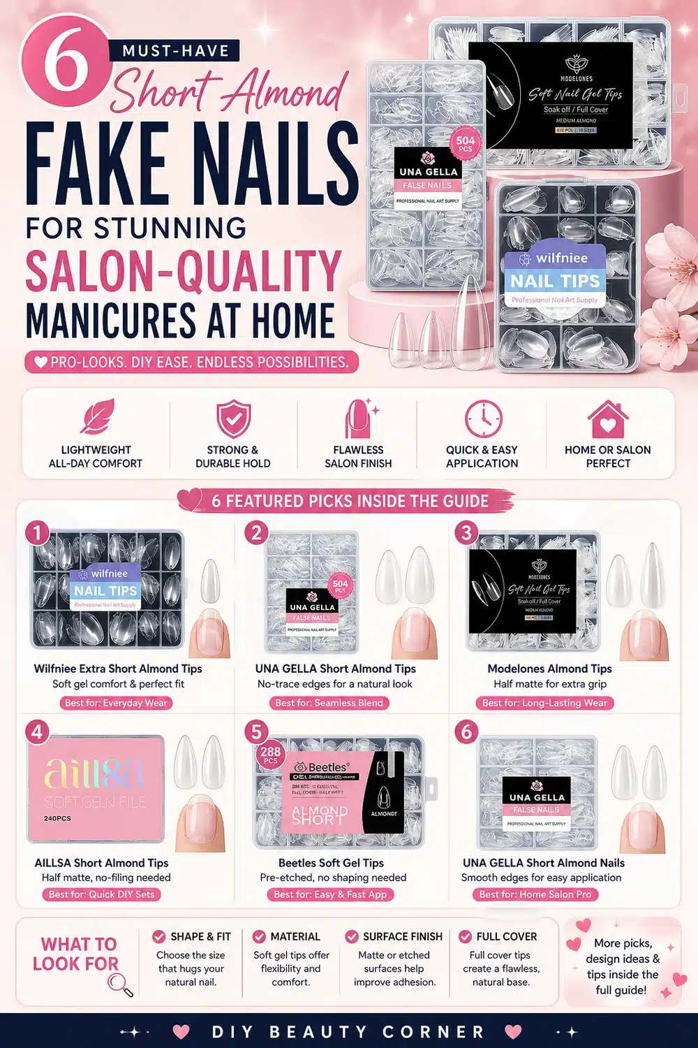 6 Must-Have Short Almond Fake Nails for Stunning Salon-Quality Manicures at Home