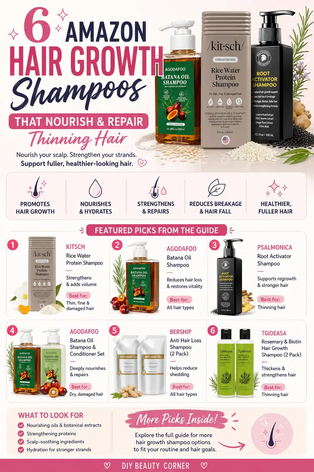 6 Amazon Hair Growth Shampoos That Nourish & Repair Thinning Hair