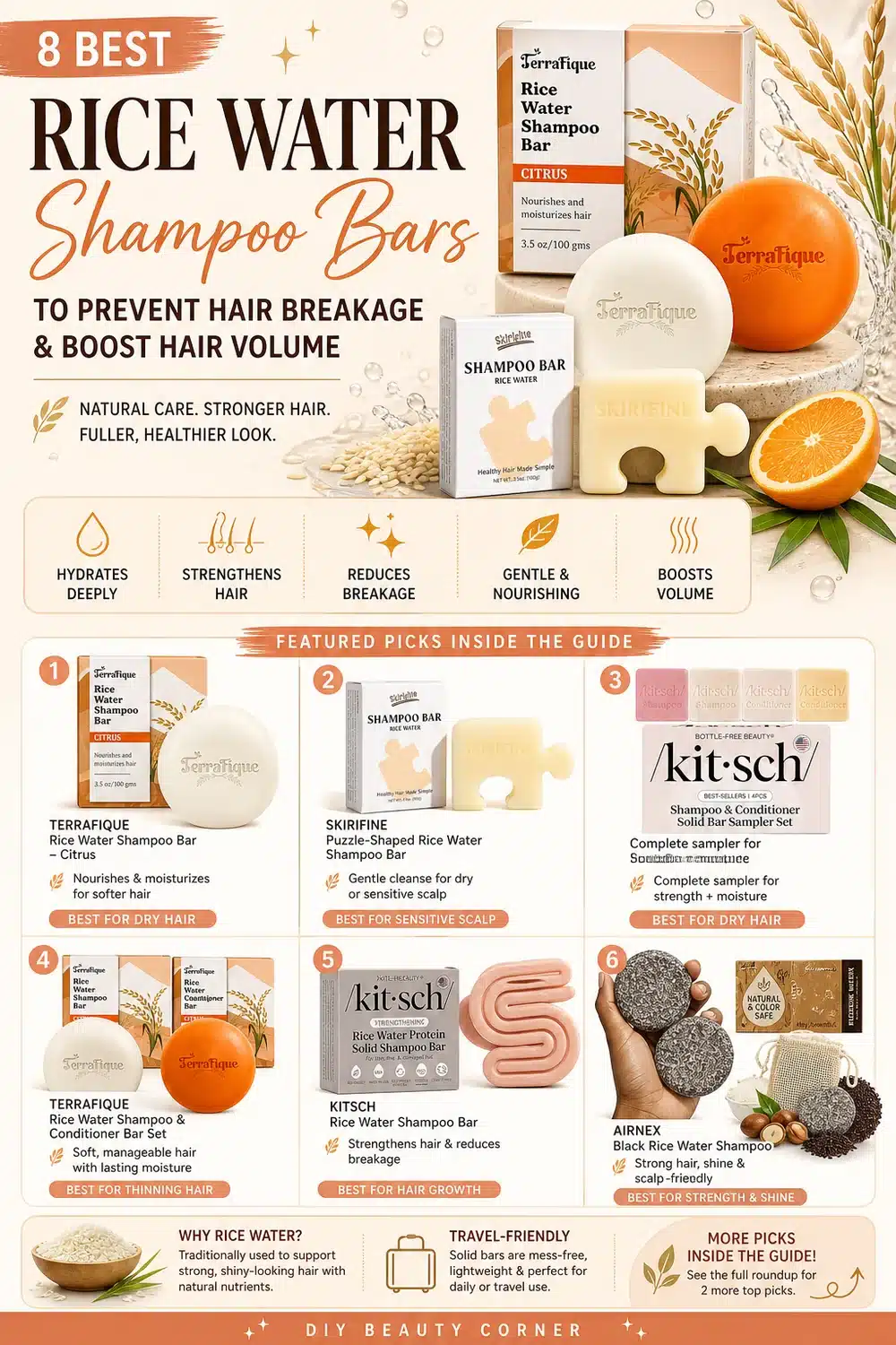 8 Best Rice Water Shampoo Bars to Prevent Hair Breakage & Boost Hair Volume