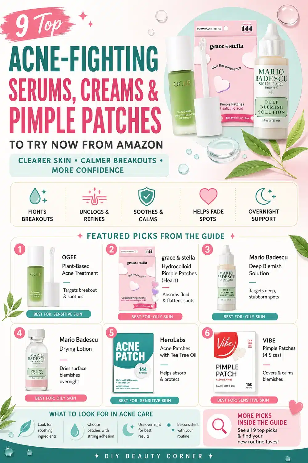 9 Top Acne-Fighting Serums, Creams & Pimple Patches to Try Now from Amazon