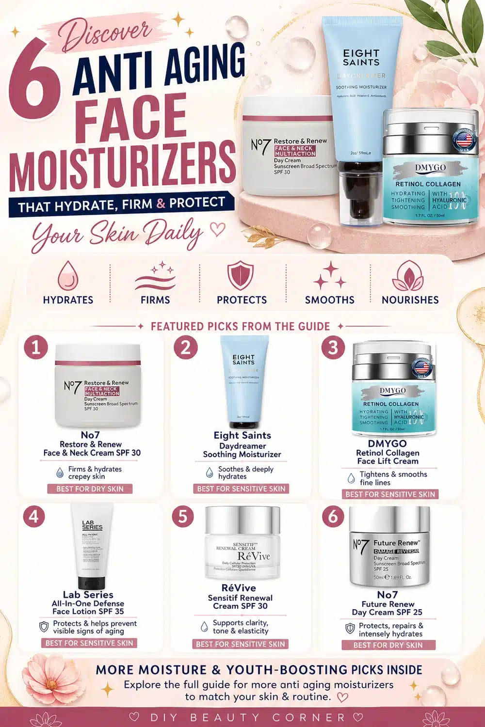 Discover 6 Anti Aging Face Moisturizers That Hydrate, Firm & Protect Your Skin Daily