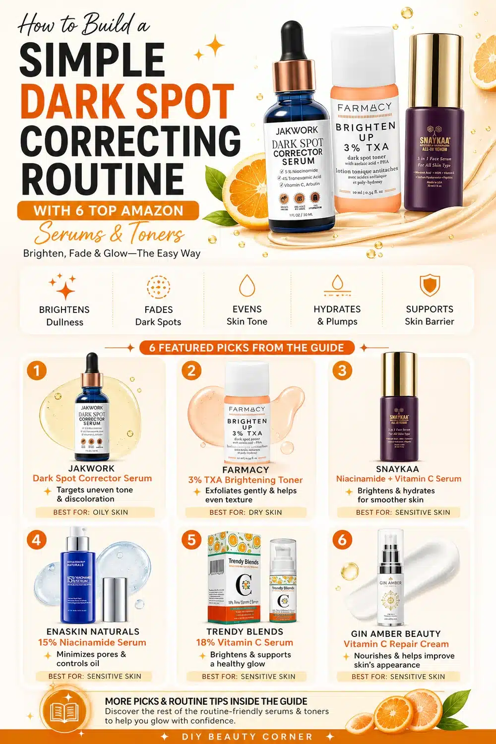 How to Build a Simple Dark Spot Correcting Routine with 6 Top Amazon Serums & Toners