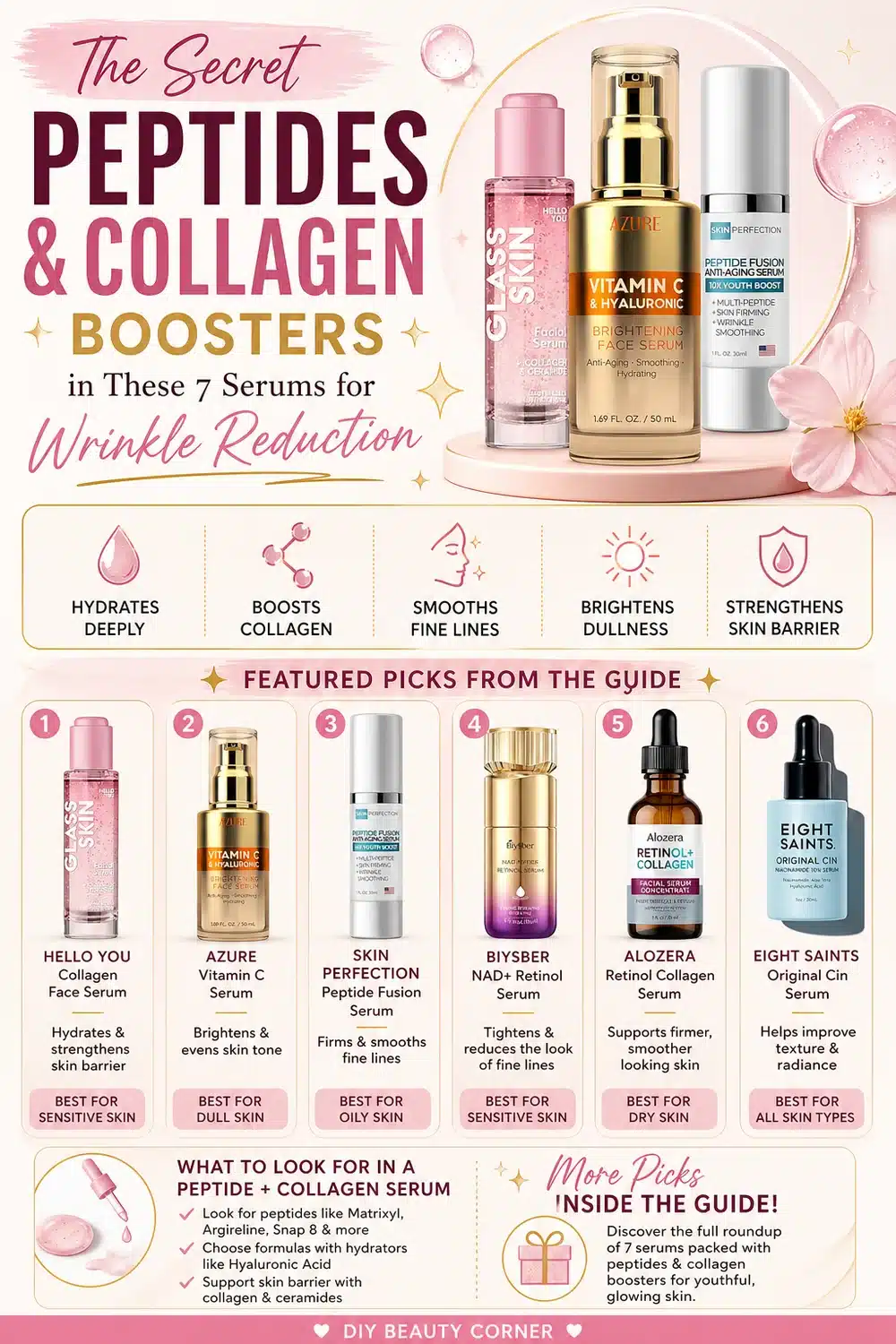 The Secret Peptides and Collagen Boosters in These 7 Serums for Wrinkle Reduction