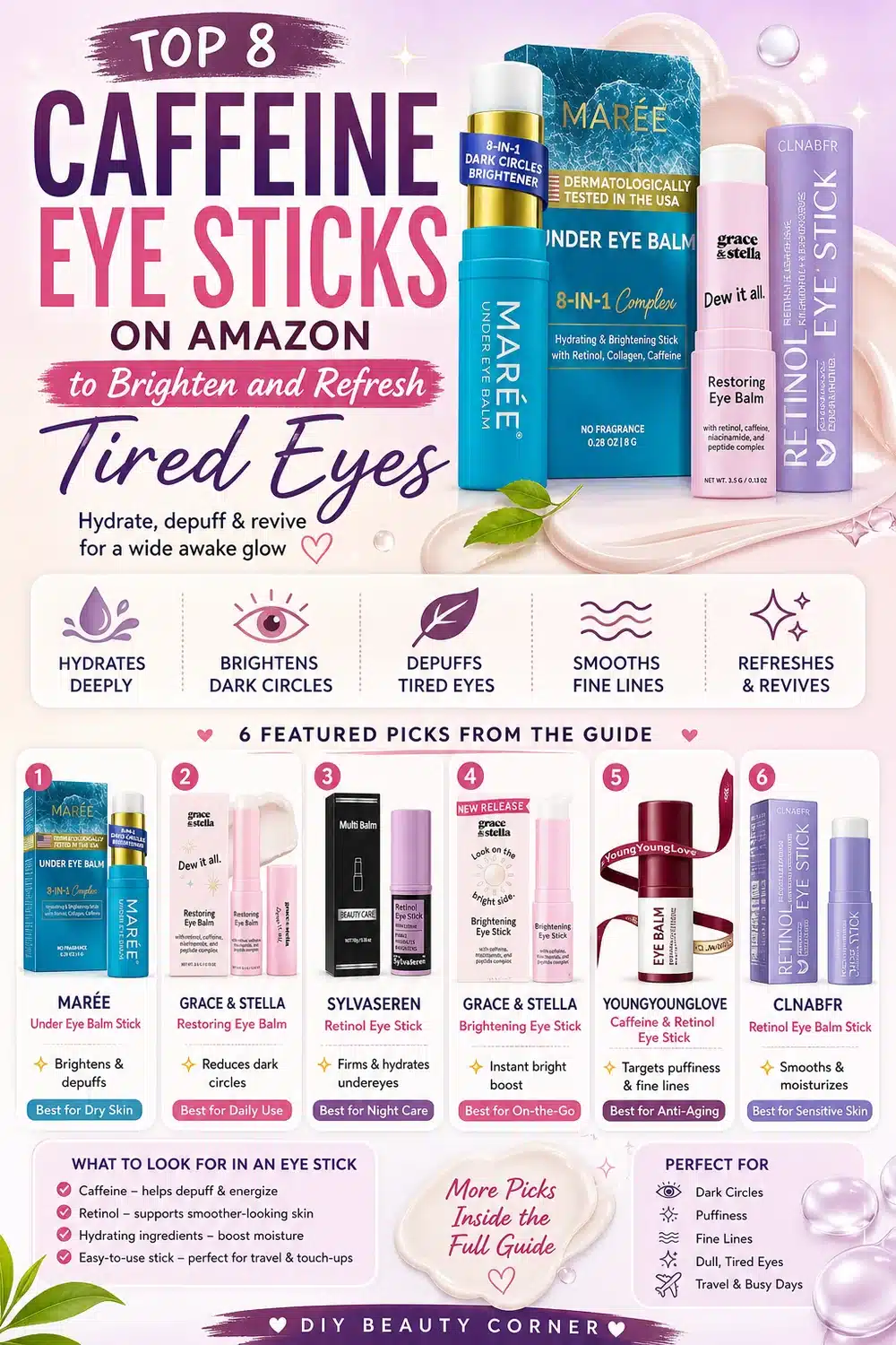 Top 8 Caffeine Eye Sticks on Amazon to Brighten and Refresh Tired Eyes