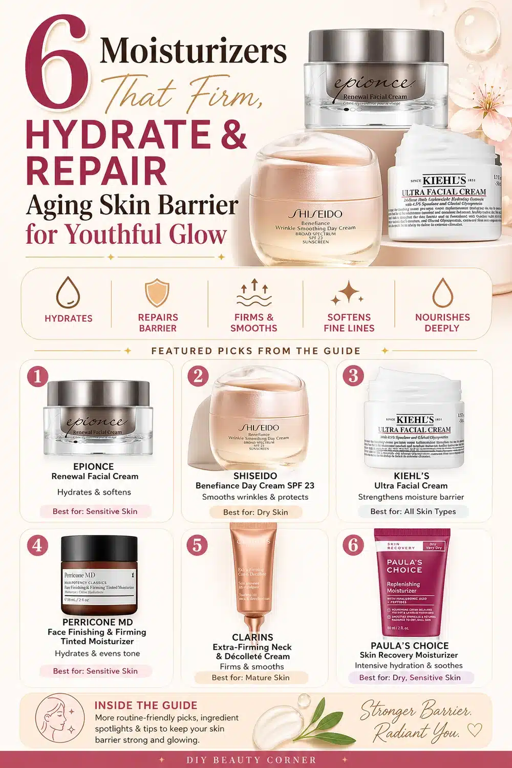 6 Moisturizers That Firm, Hydrate & Repair Aging Skin Barrier for Youthful Glow