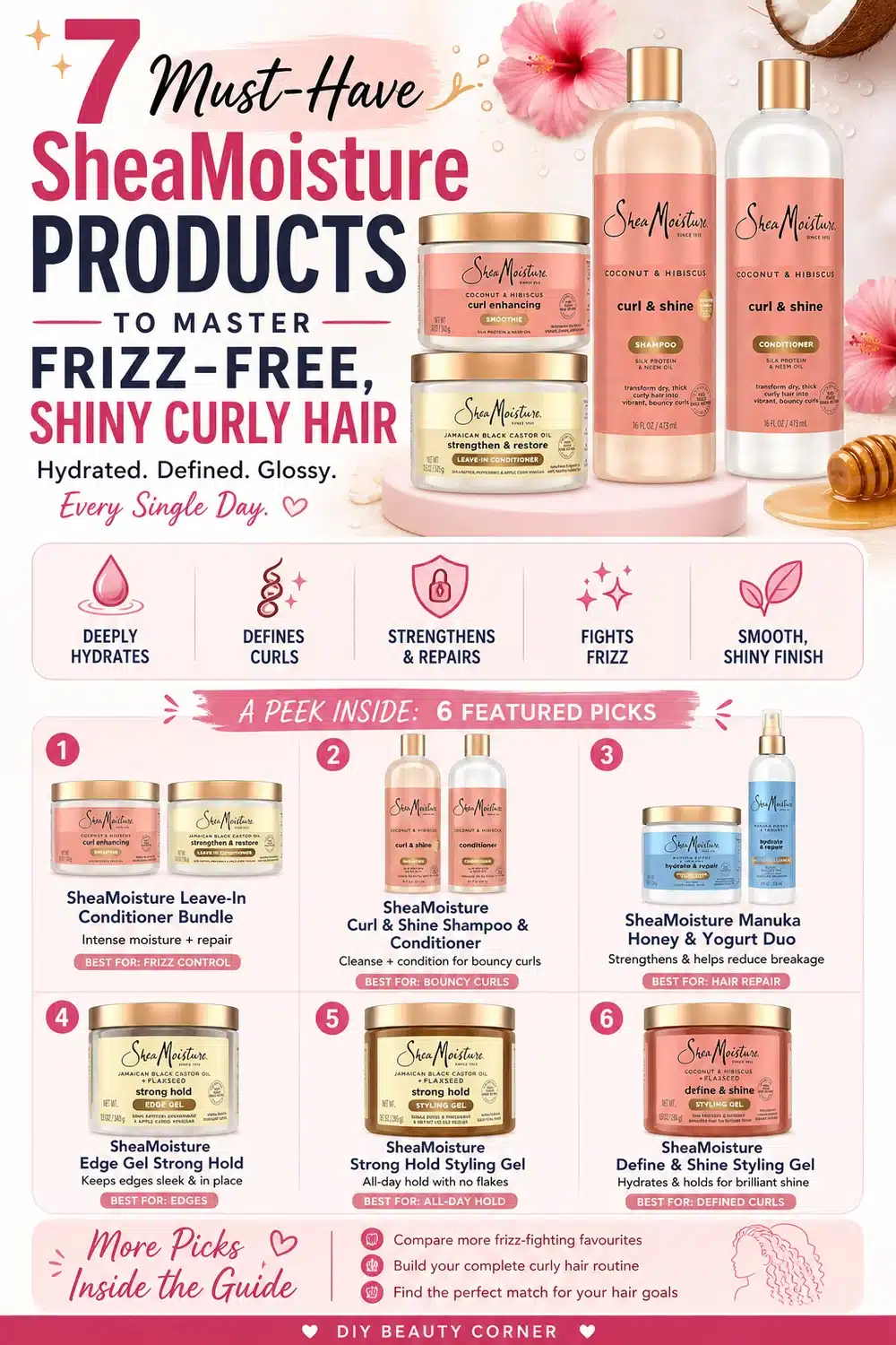 7 Must-Have SheaMoisture Products to Master Frizz-Free, Shiny Curly Hair