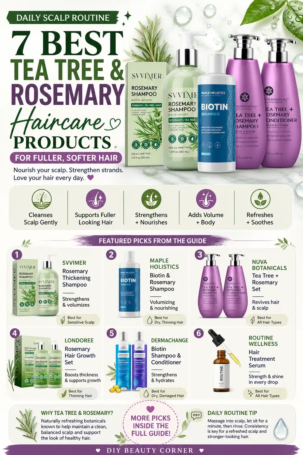 Daily Scalp Routine: 7 Best Tea Tree & Rosemary Haircare Products for Fuller, Softer Hair