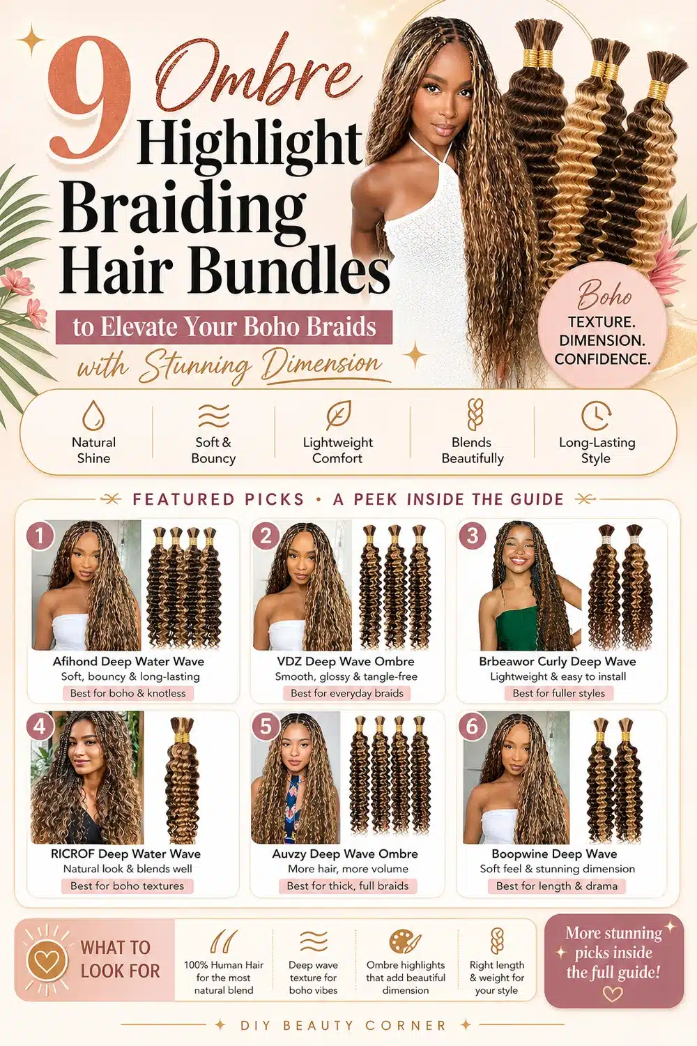 9 Ombre Highlight Braiding Hair Bundles to Elevate Your Boho Braids with Stunning Dimension