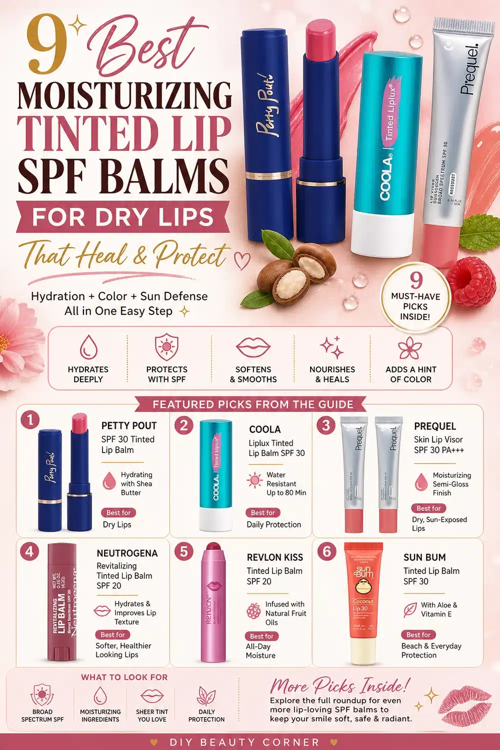 9 Best Moisturizing Tinted Lip SPF Balms for Dry Lips That Heal & Protect