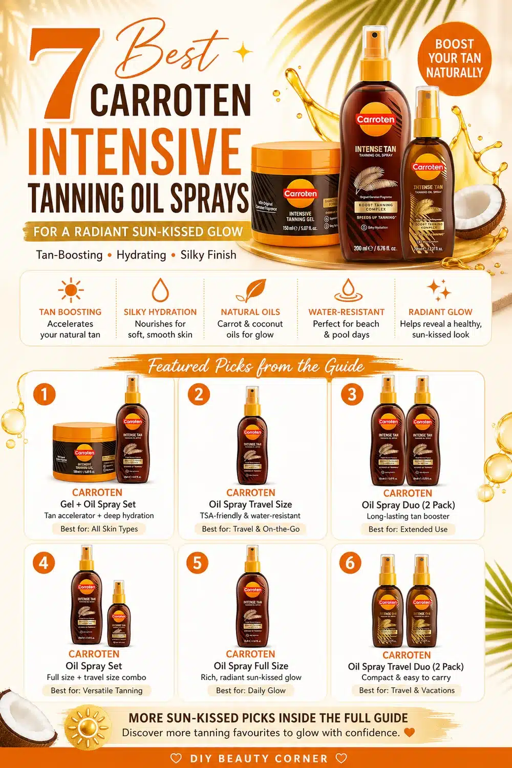 7 Best Carroten Intensive Tanning Oil Sprays for a Radiant Sun-Kissed Glow