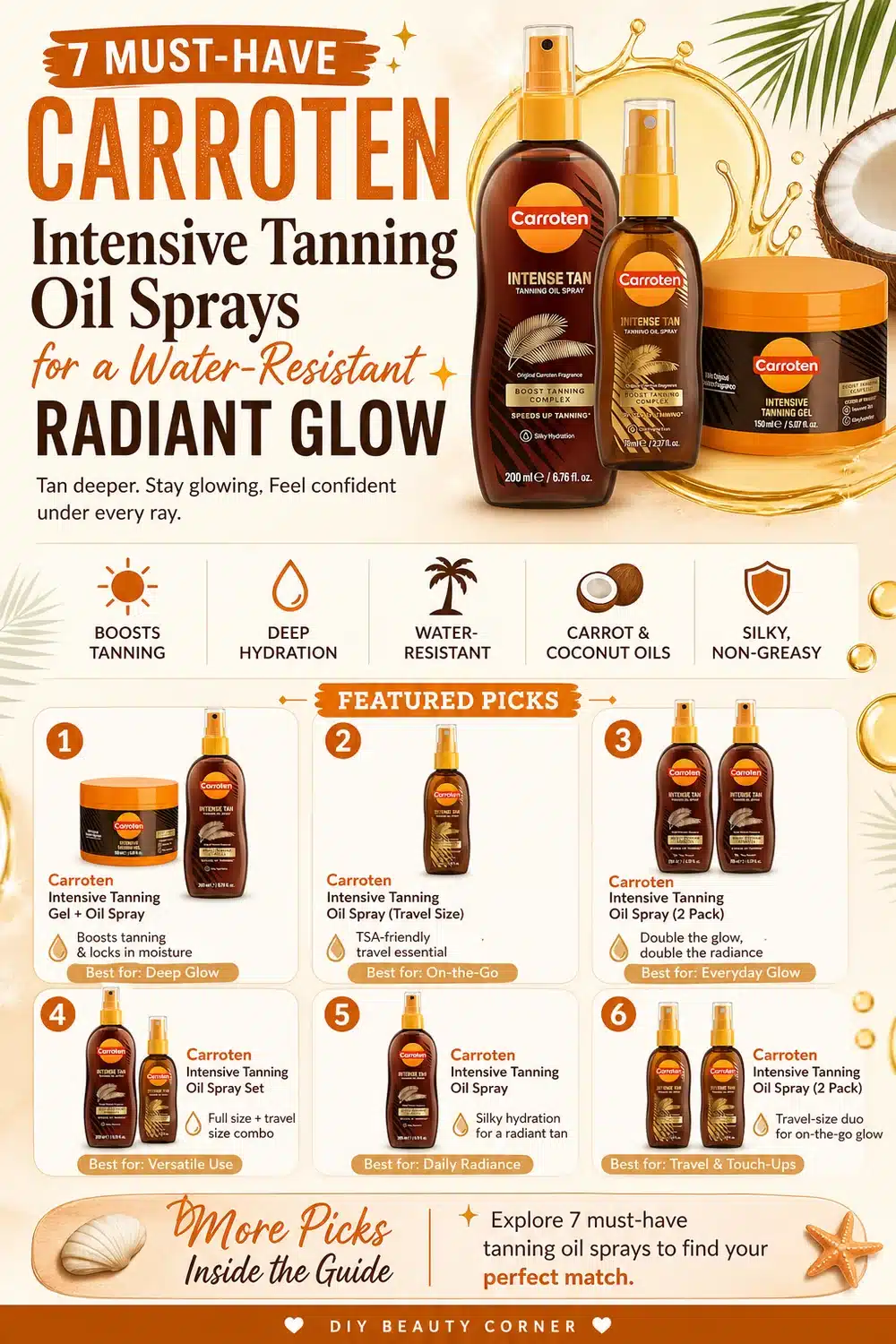 7 Must-Have Carroten Intensive Tanning Oil Sprays for a Water-Resistant Radiant Glow