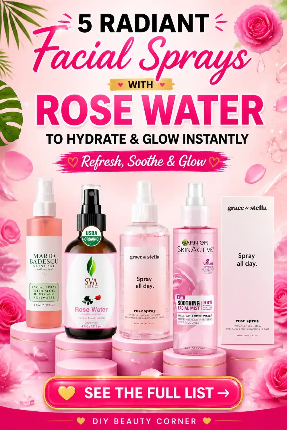 5 Radiant Facial Sprays with Rose Water to Hydrate and Glow Instantly
