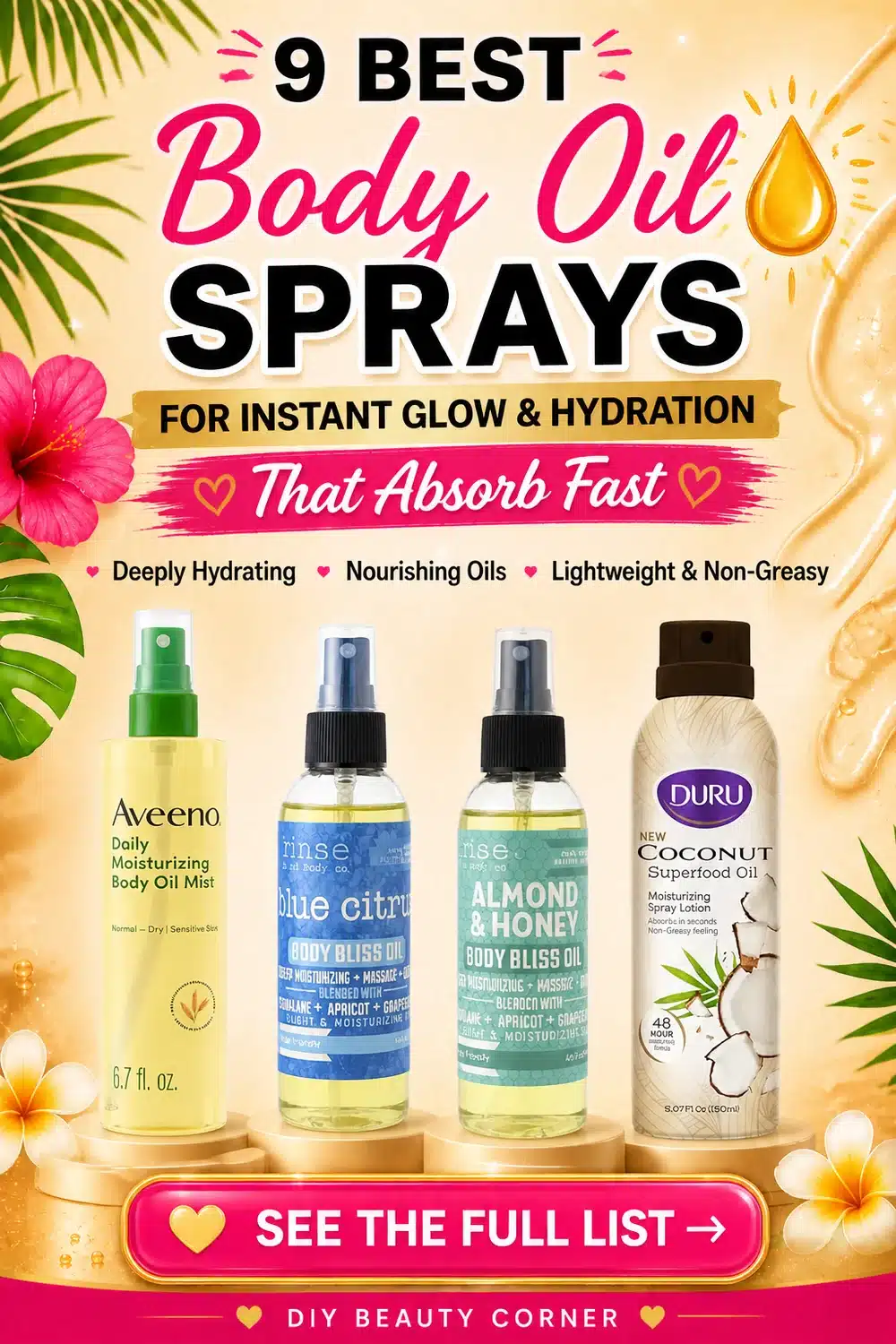 9 Best Body Oil Sprays for Instant Glow & Hydration That Absorb Fast