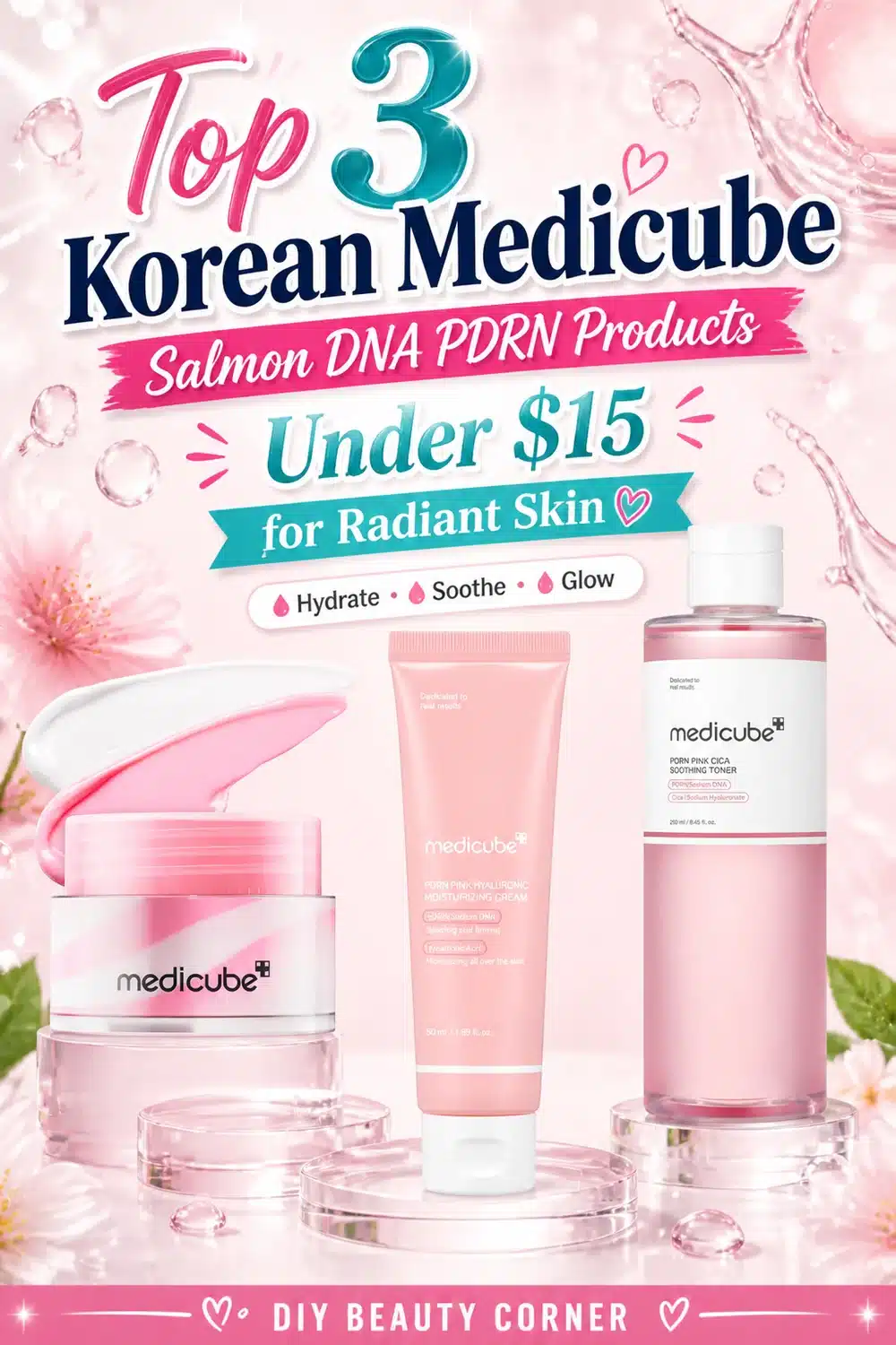 Top 3 Korean Medicube Salmon DNA PDRN Products Under $15 for Radiant Skin