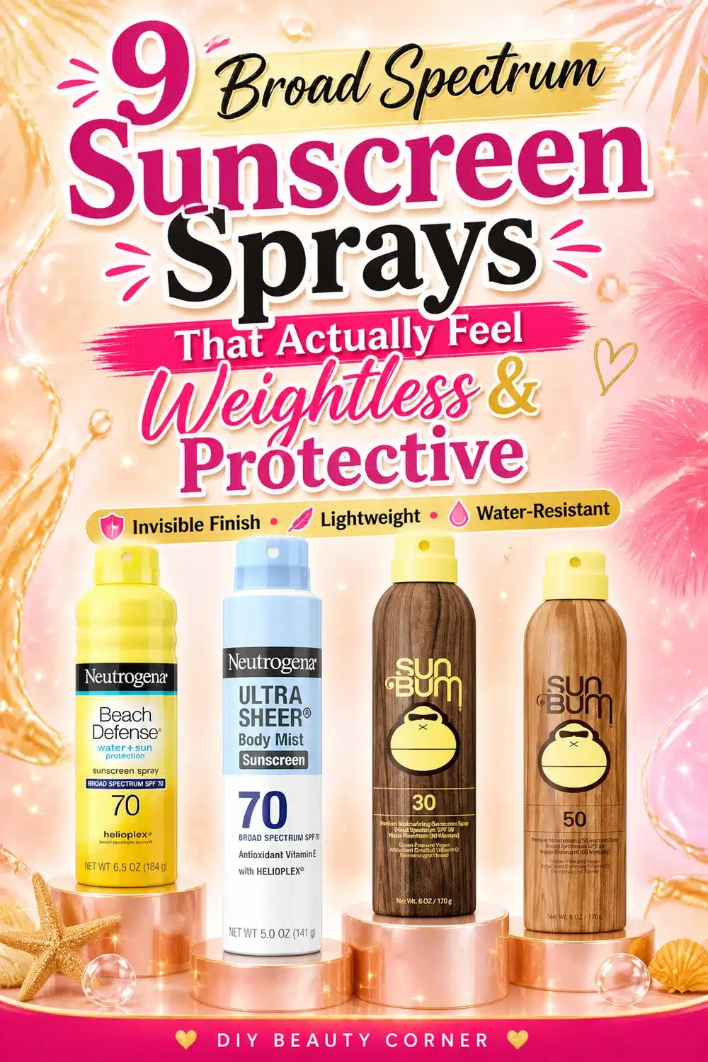 9 Broad Spectrum Sunscreen Sprays That Actually Feel Weightless & Protective