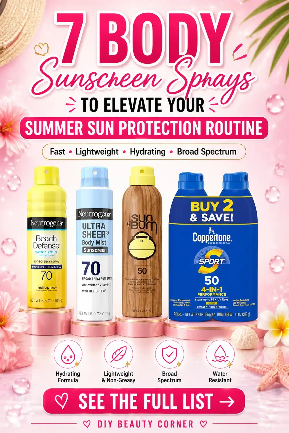 7 Body Sunscreen Sprays to Elevate Your Summer Sun Protection Routine