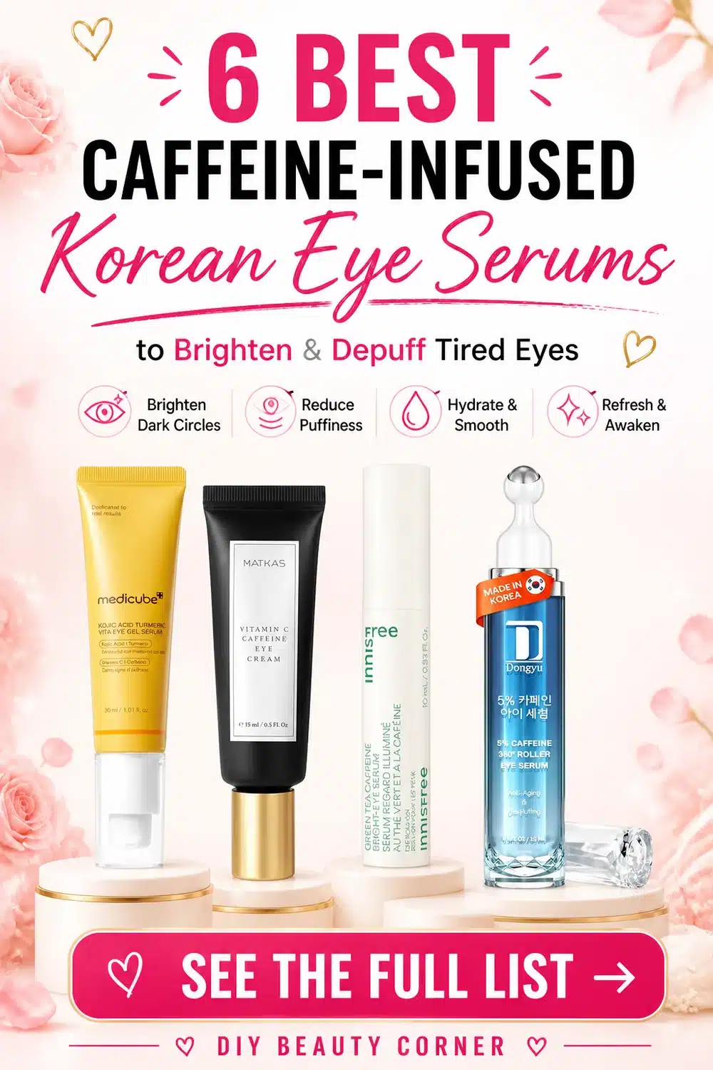 6 Best Caffeine-Infused Korean Eye Serums to Brighten & Depuff Tired Eyes