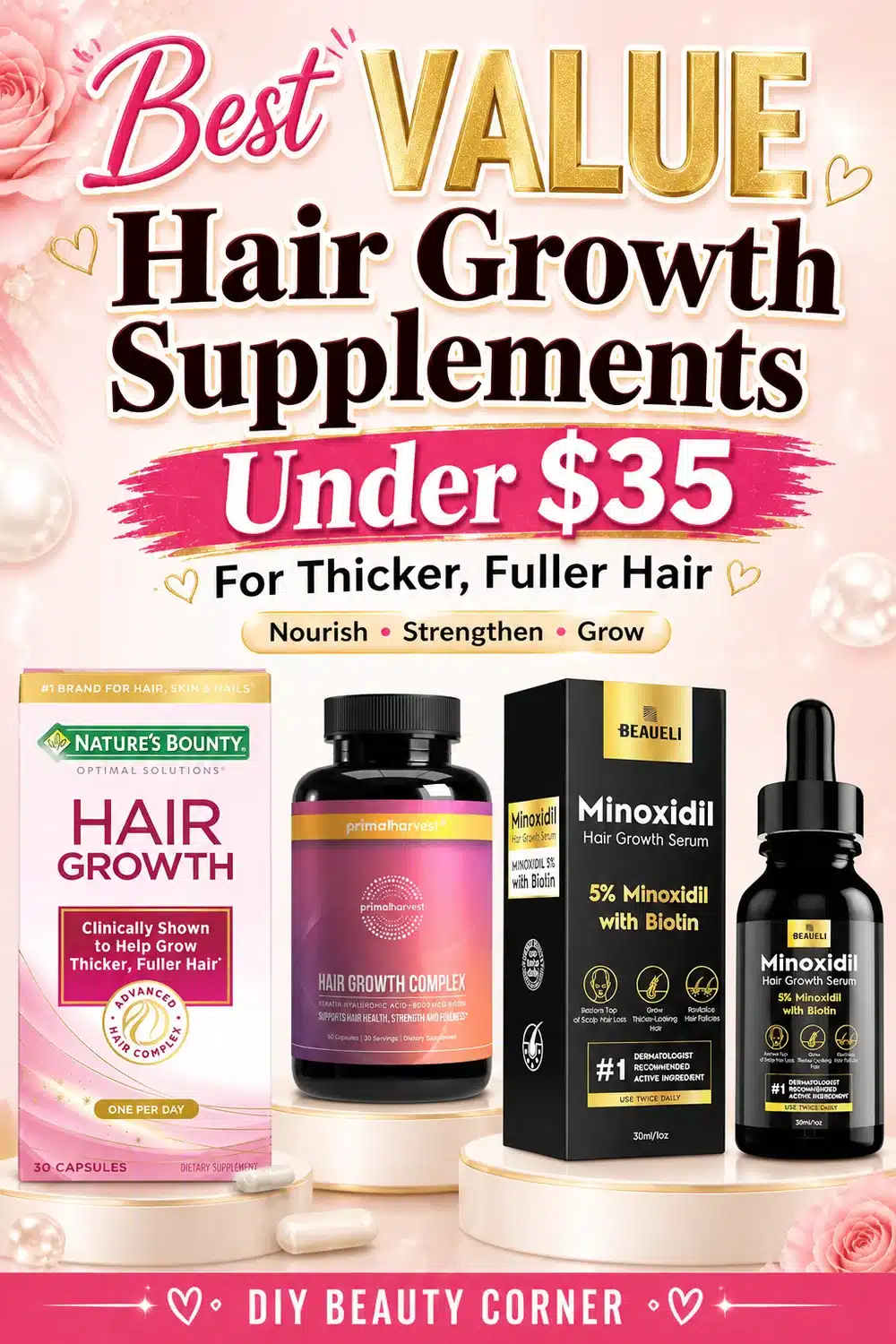 Best Value Hair Growth Supplements Under $35 for Thicker, Fuller Hair