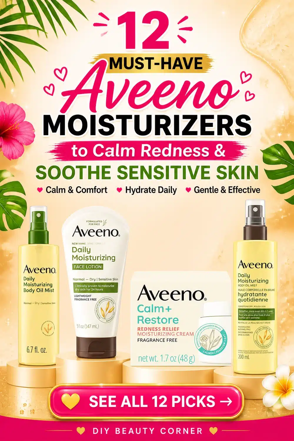 12 Must-Have Aveeno Moisturizers to Calm Redness & Soothe Sensitive Skin